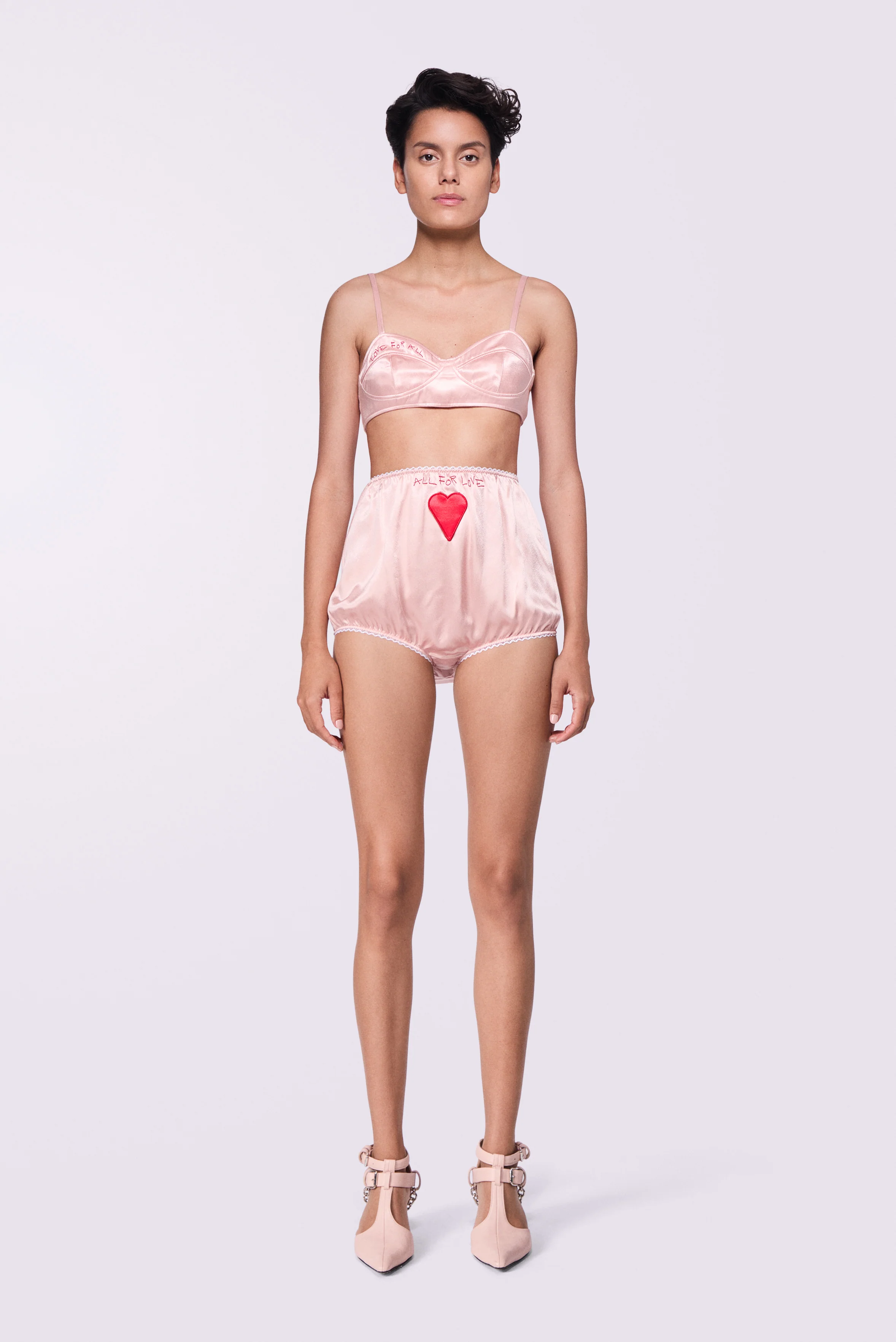 Embroidered Heart Bloomers Pink - Image 2