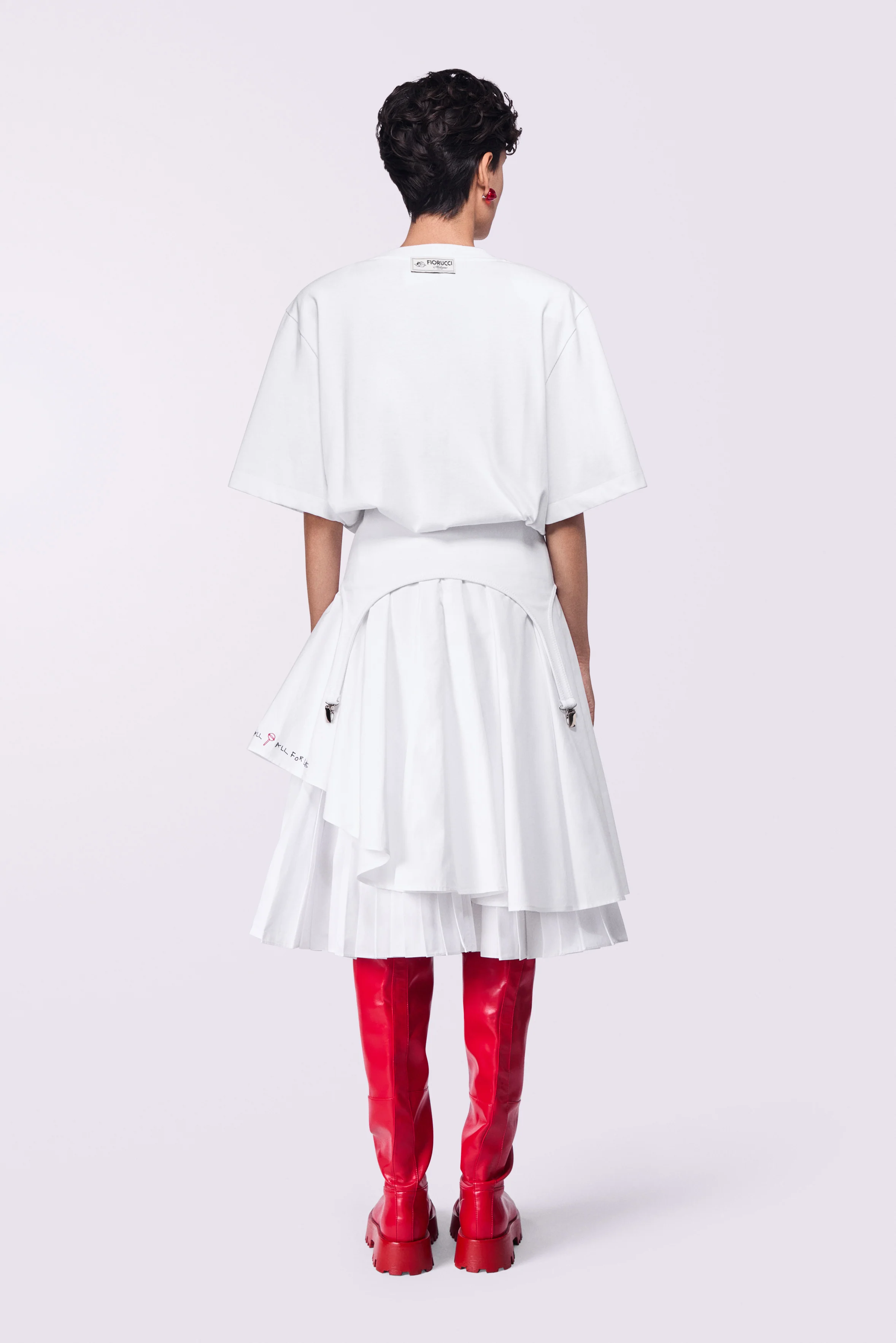 Embroidered Midi Skirt White - Image 3