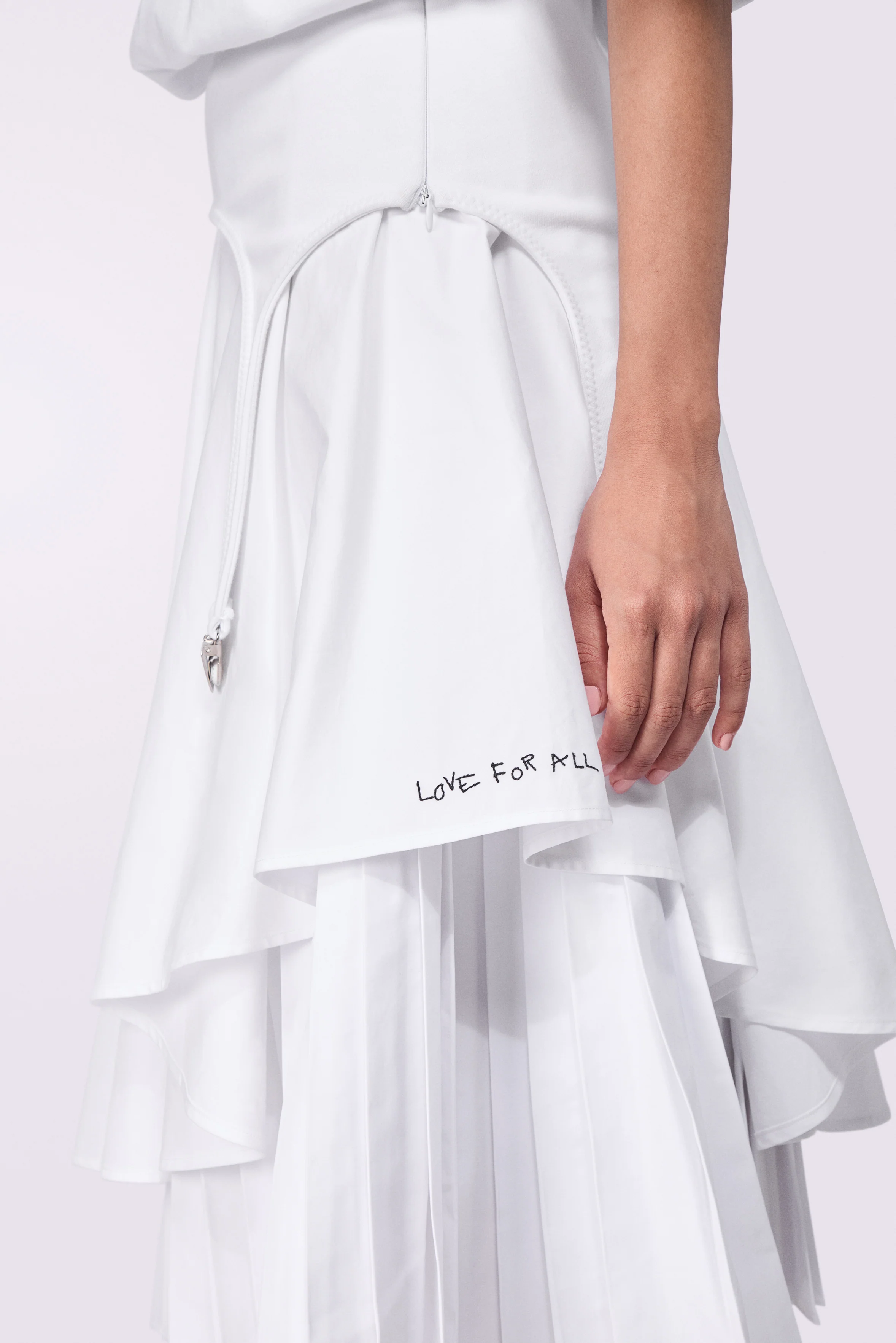 Embroidered Midi Skirt White - Image 4