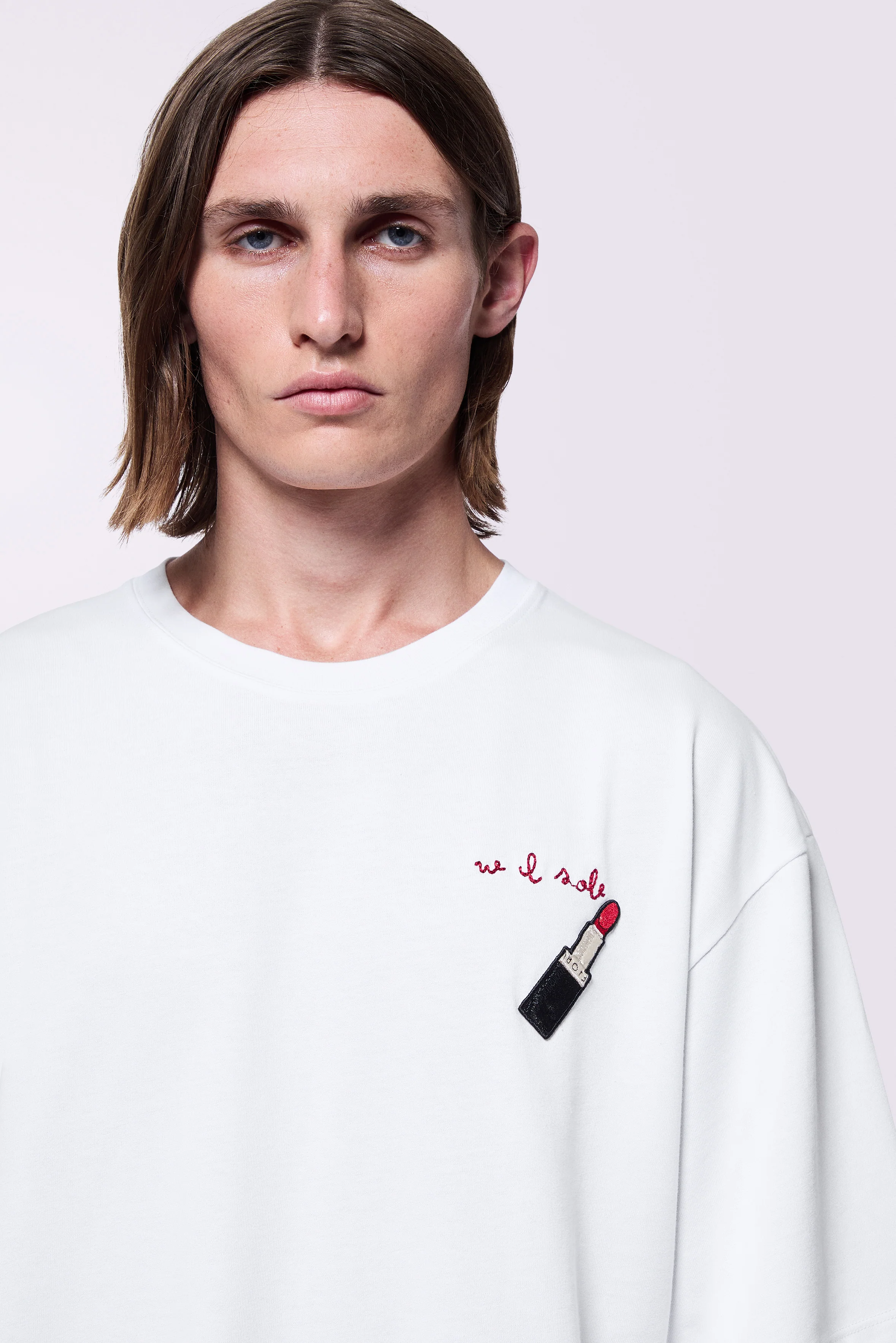 Lipstick Patch T-Shirt White - Image 4