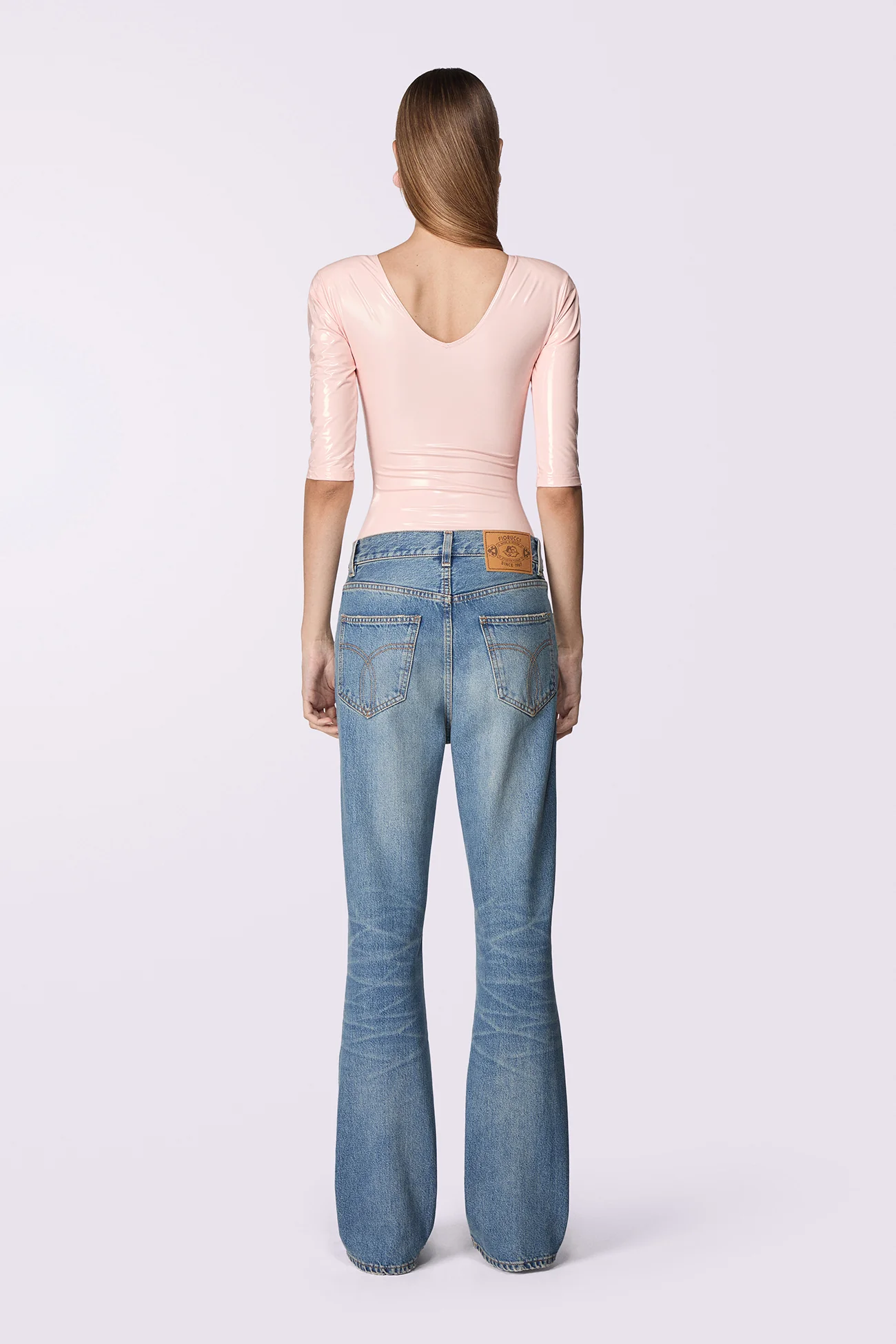 Low Rise Flare Jeans Mid Blue - Image 3
