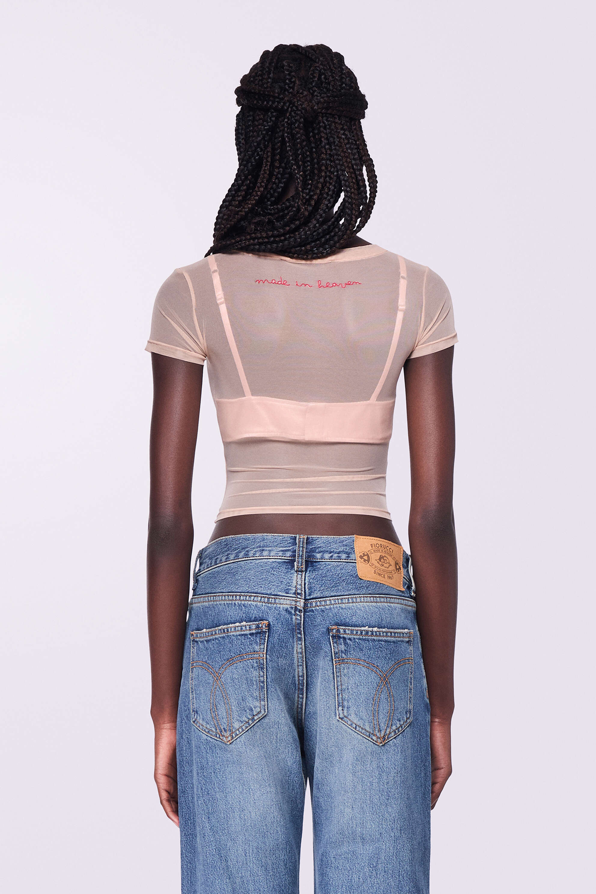 Tulle Crop Top Nude - Image 3