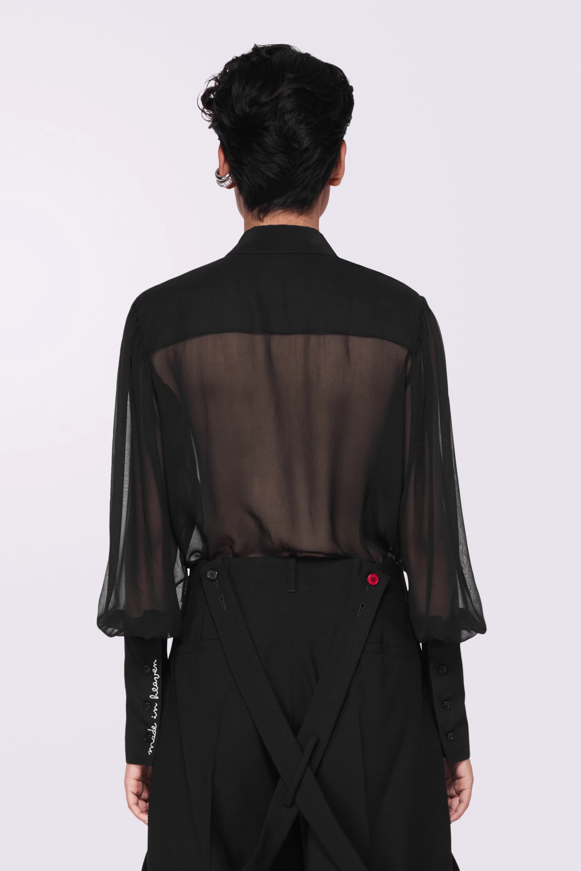 Tulle Heart Bodysuit Black - Image 3