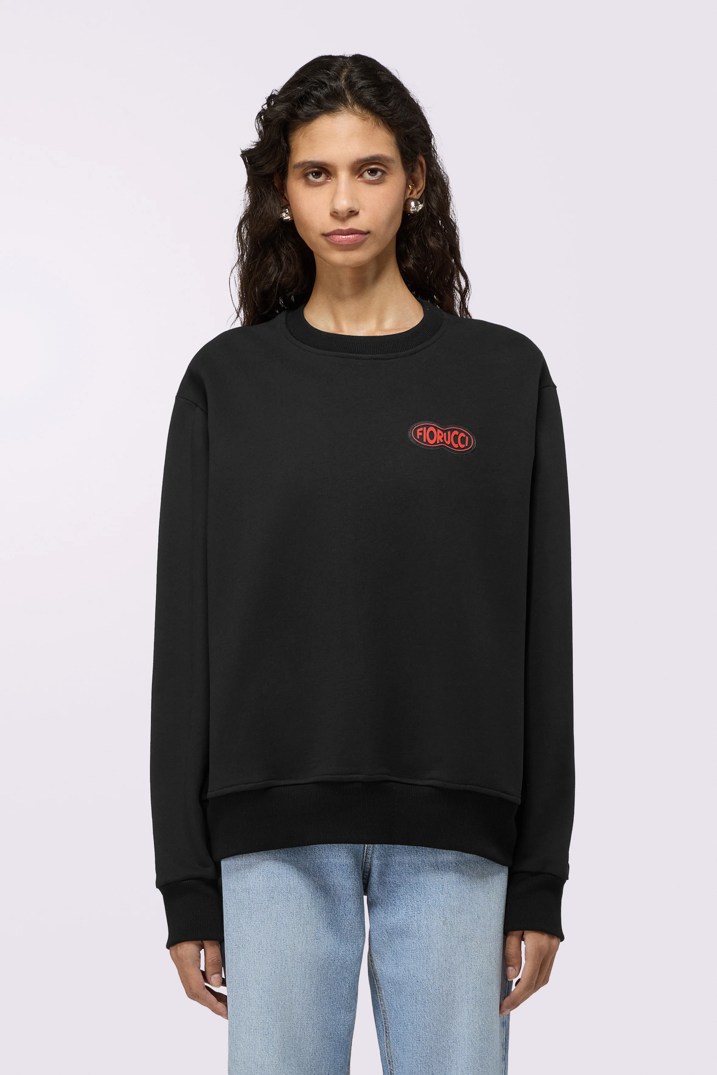Fish Eye Logo Patch Regular Sweatshirt Black - Image 2