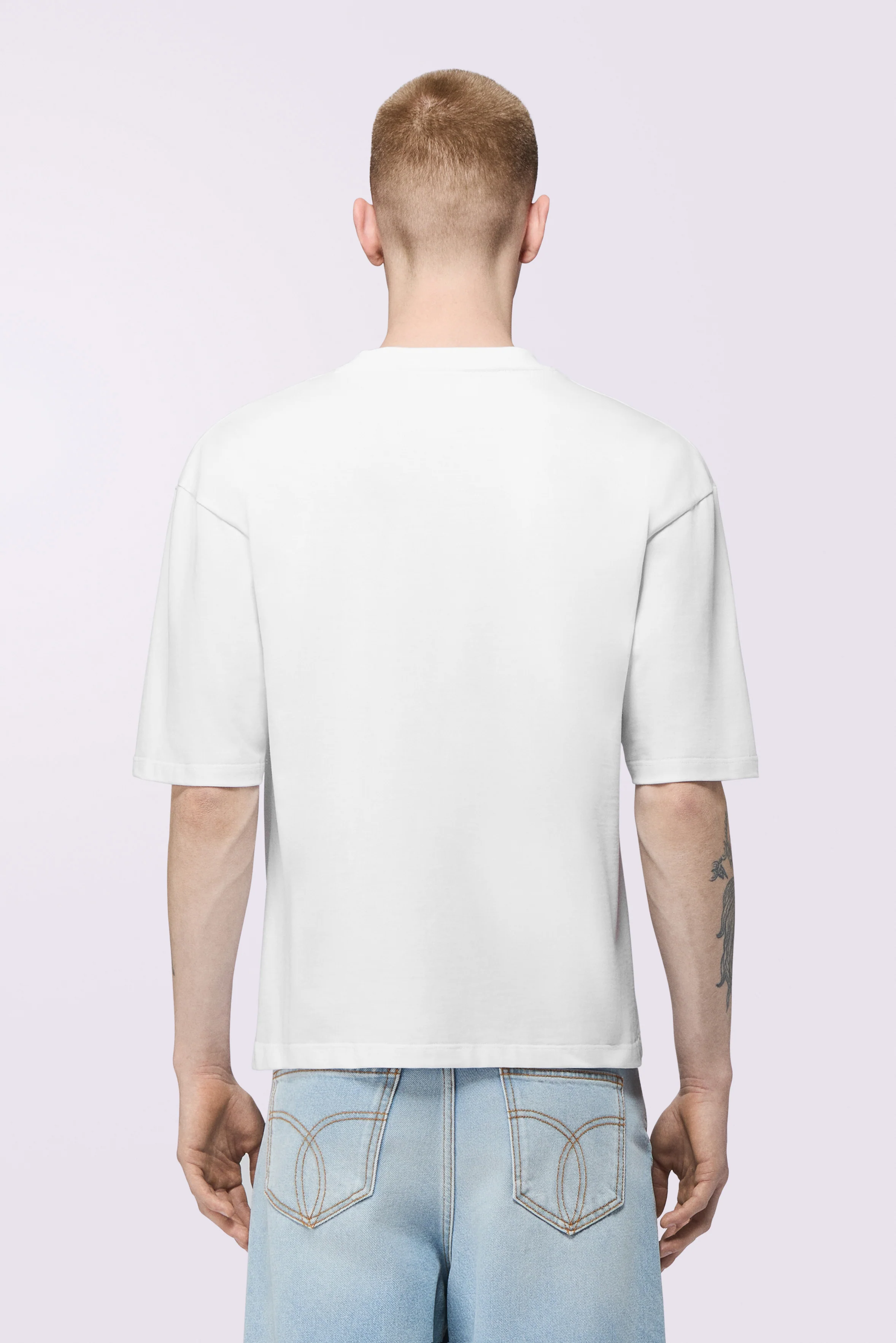 Fish Eye Logo Relaxed T-Shirt White - Image 3