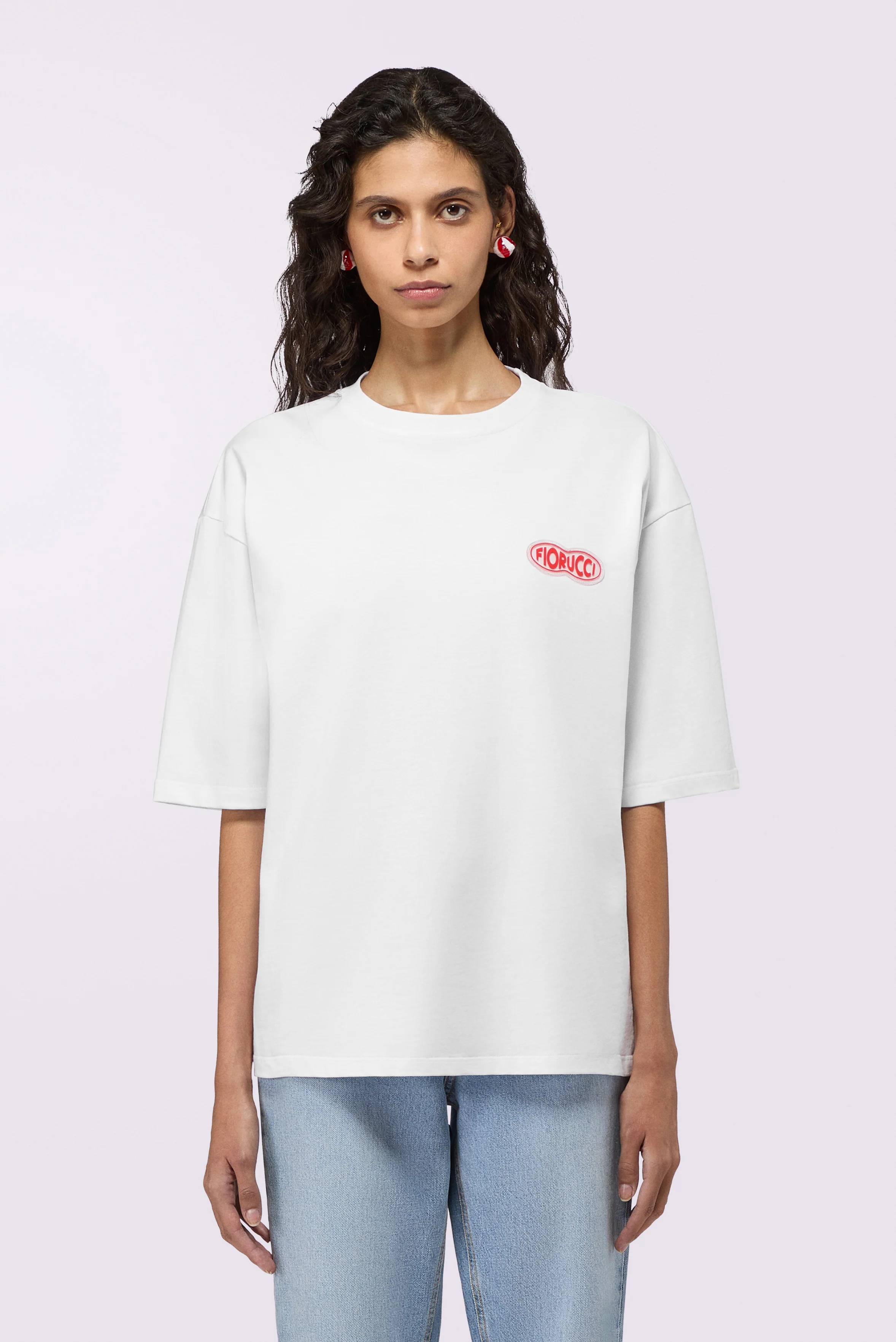 Fish Eye Logo Relaxed T-Shirt White - Image 2