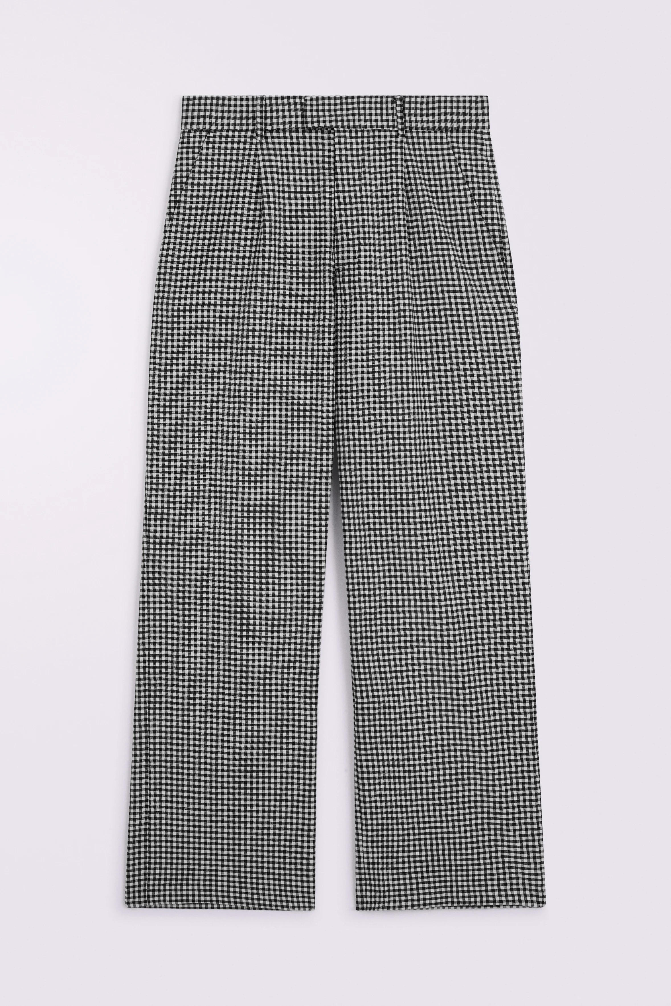 Gingham Trousers Black