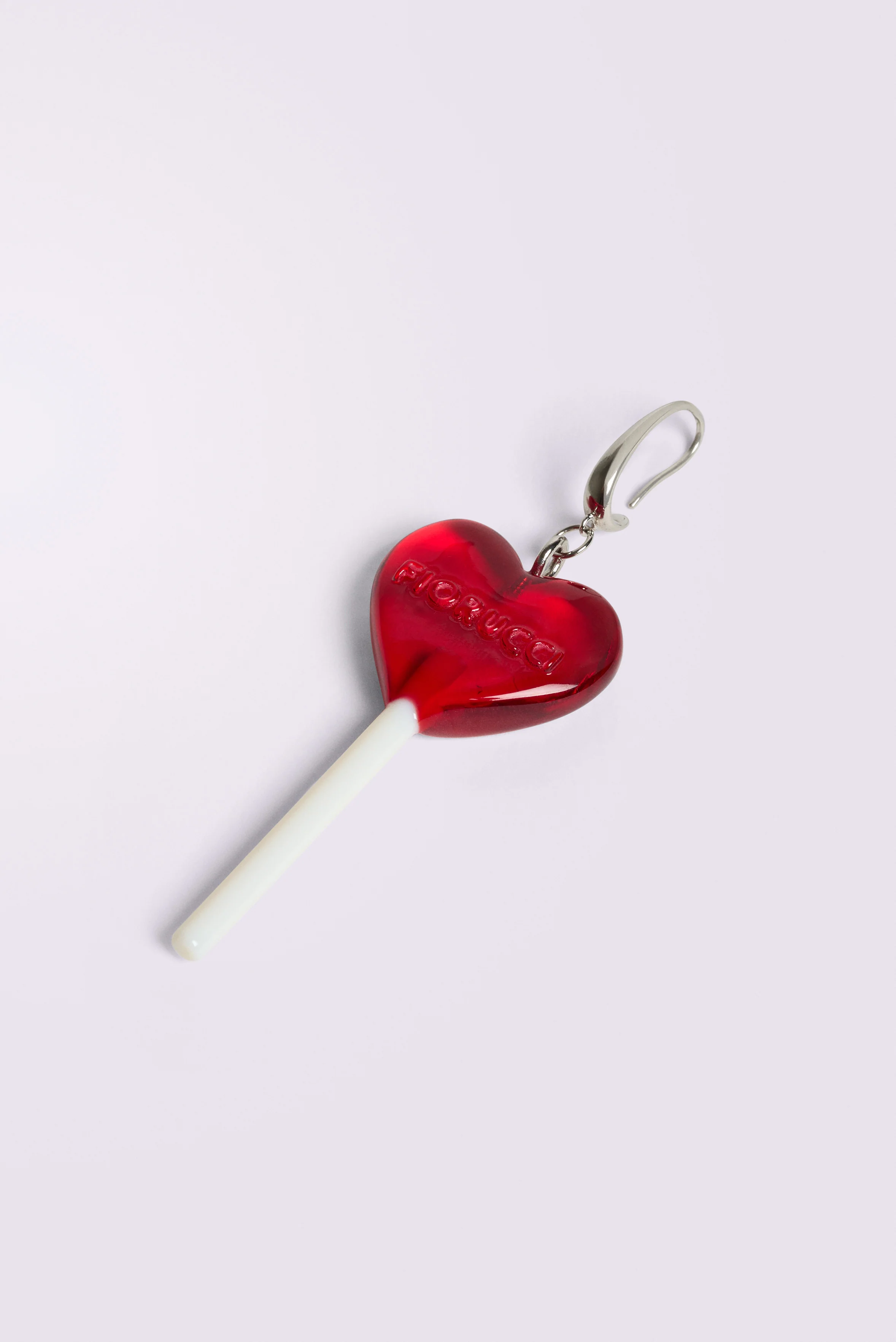 Lollipop Heart Logo Earring Red - Image 3