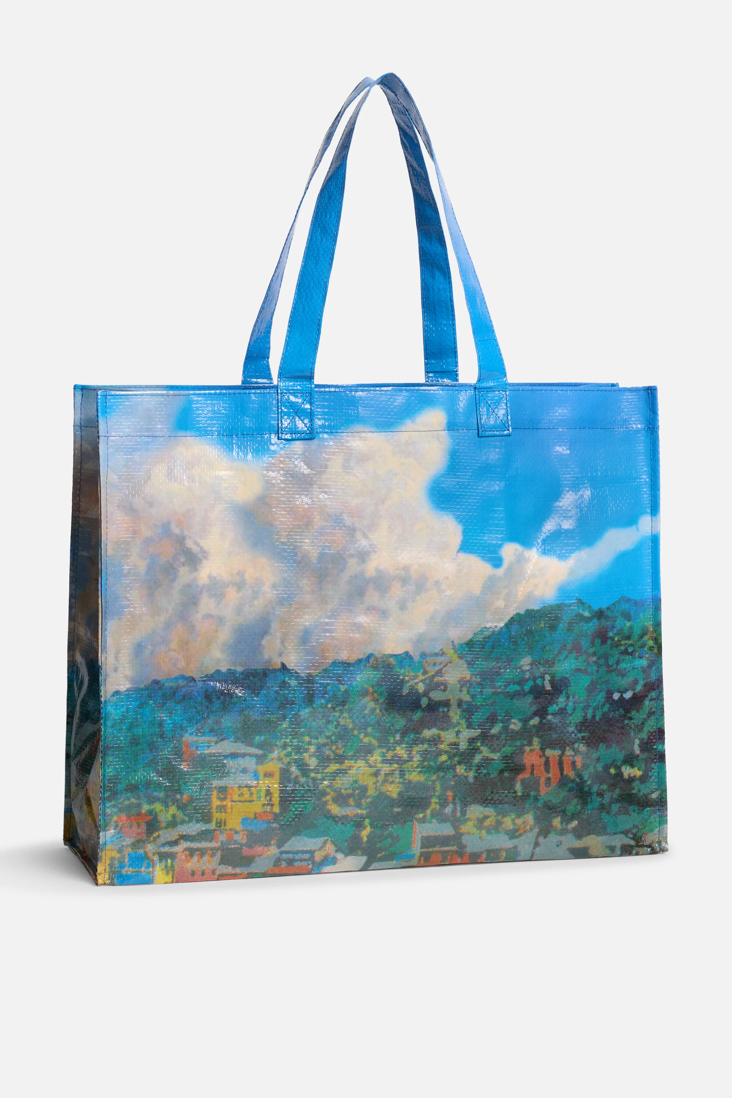 Portofino Postcard Maxi Tote Bag Blue - Image 3
