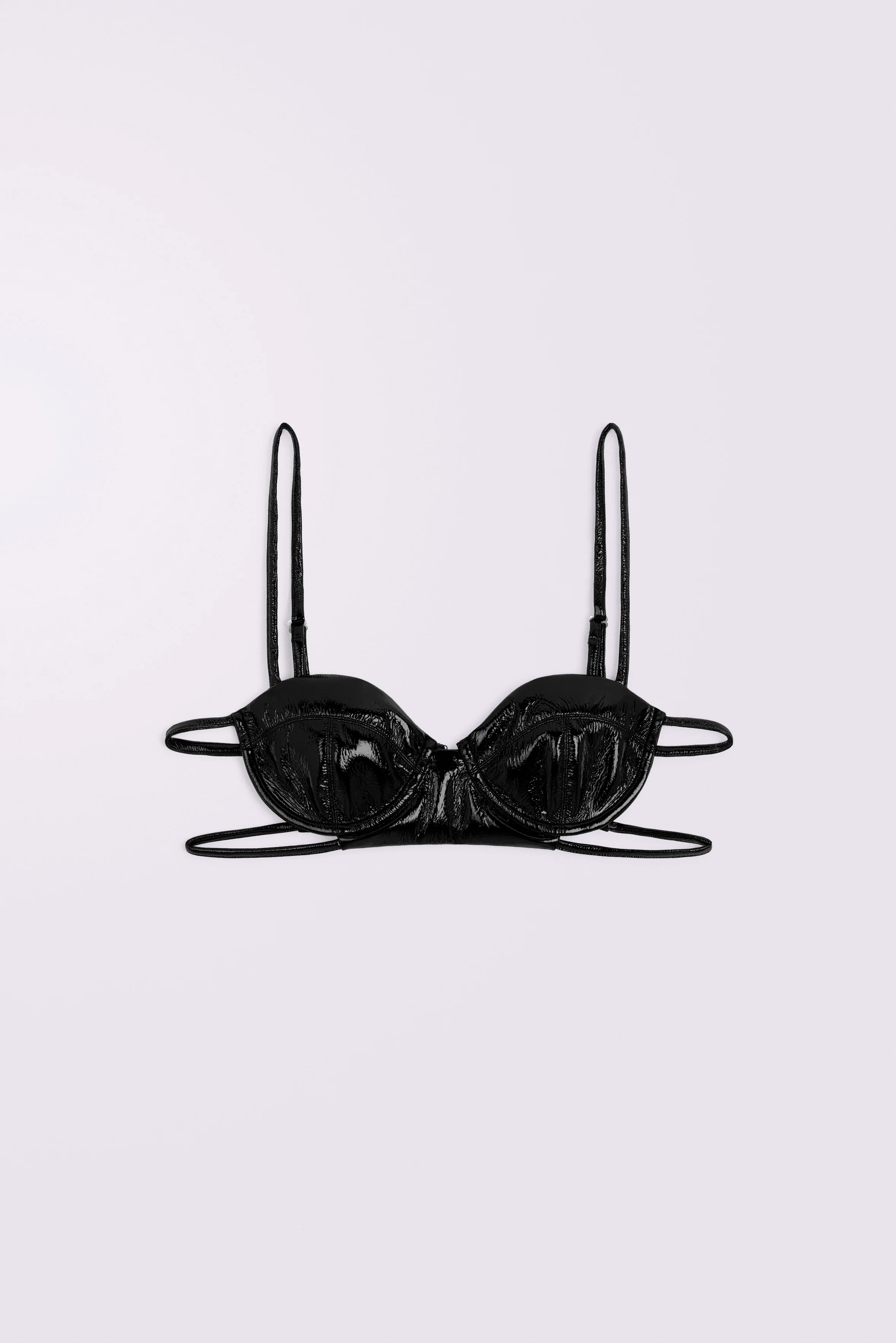 Vinyl Bralette Top Black