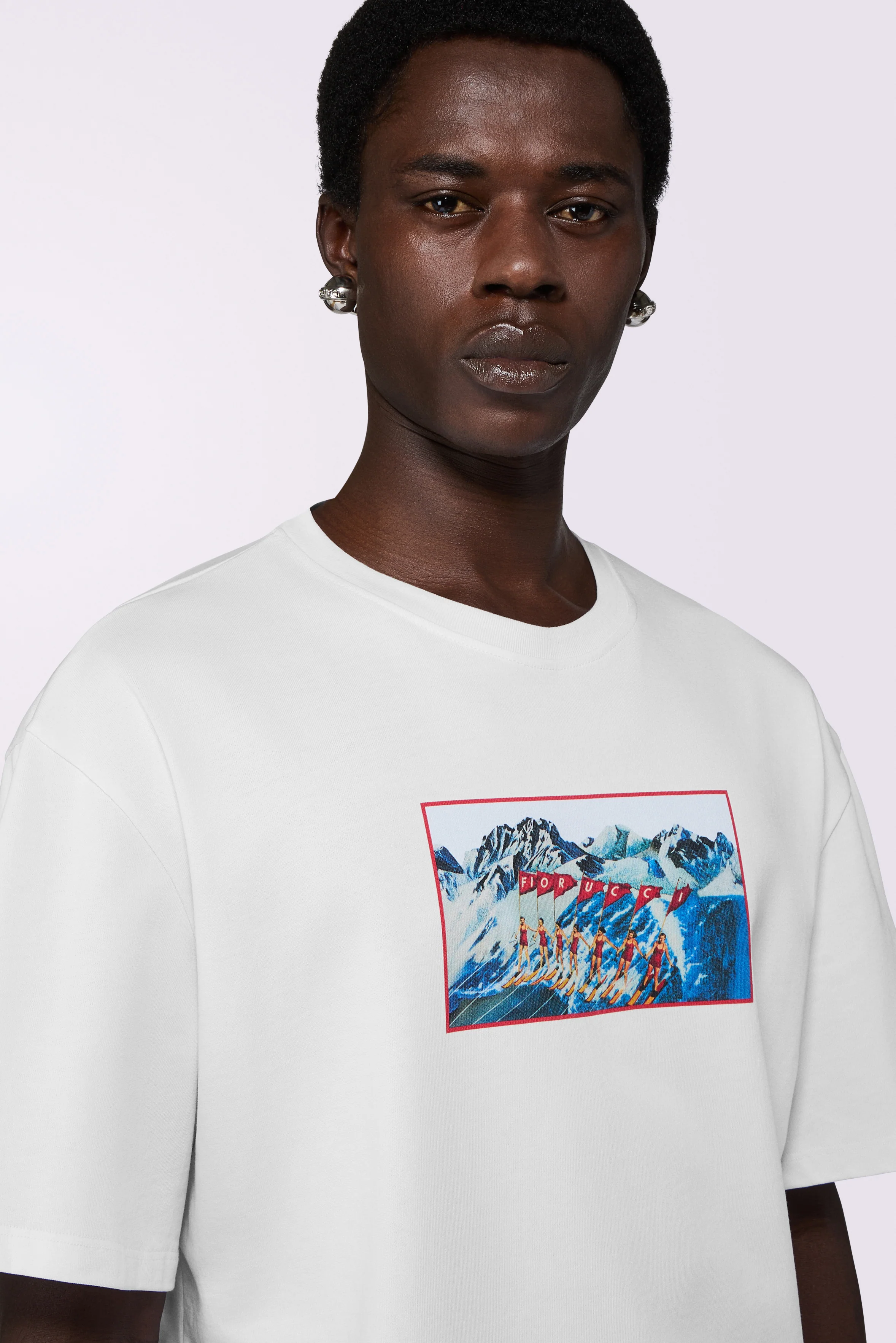 Winter Waterskiing Boxy Relaxed T-Shirt White - Image 4