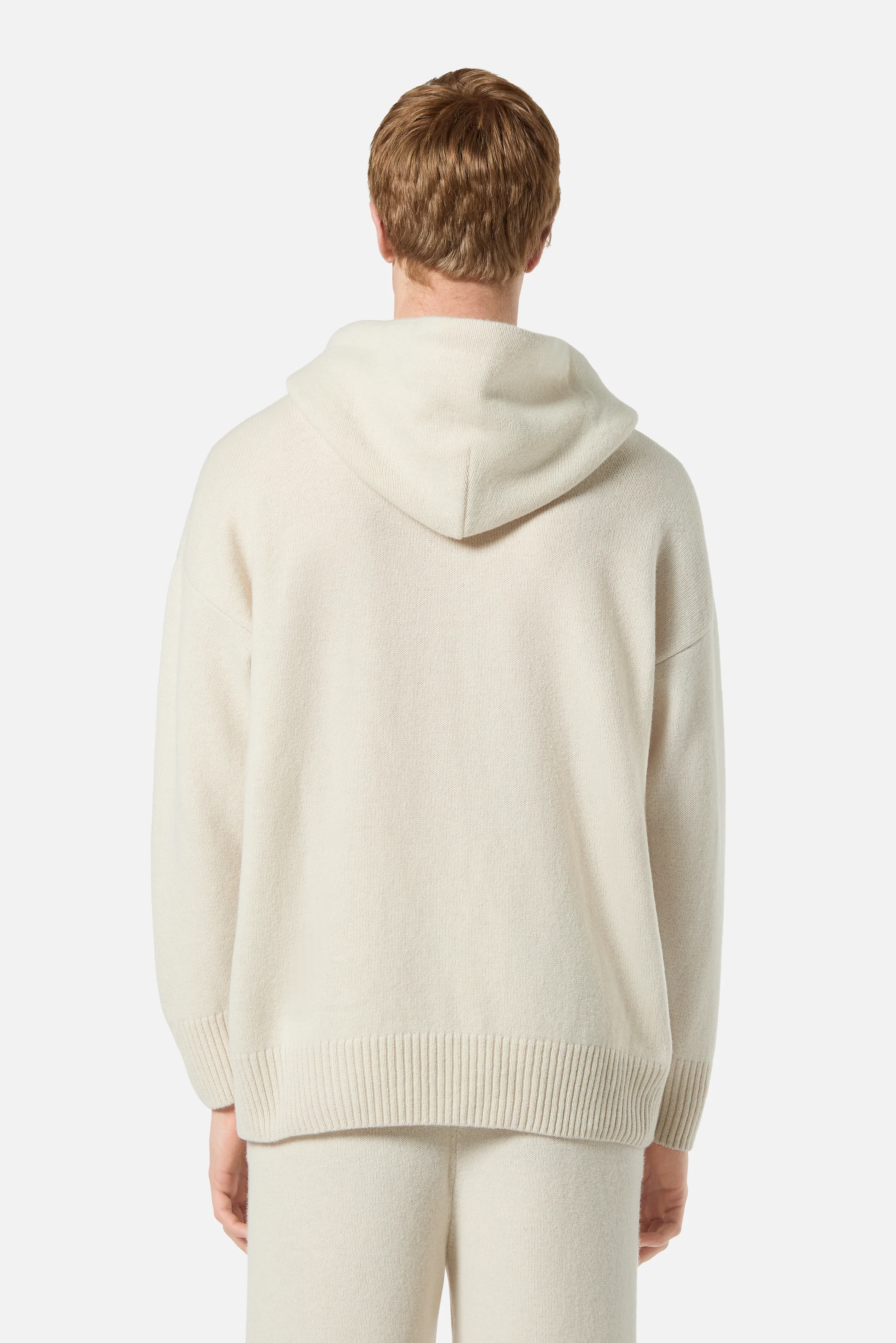 Angels Patch Knit Hoodie Beige - Image 4