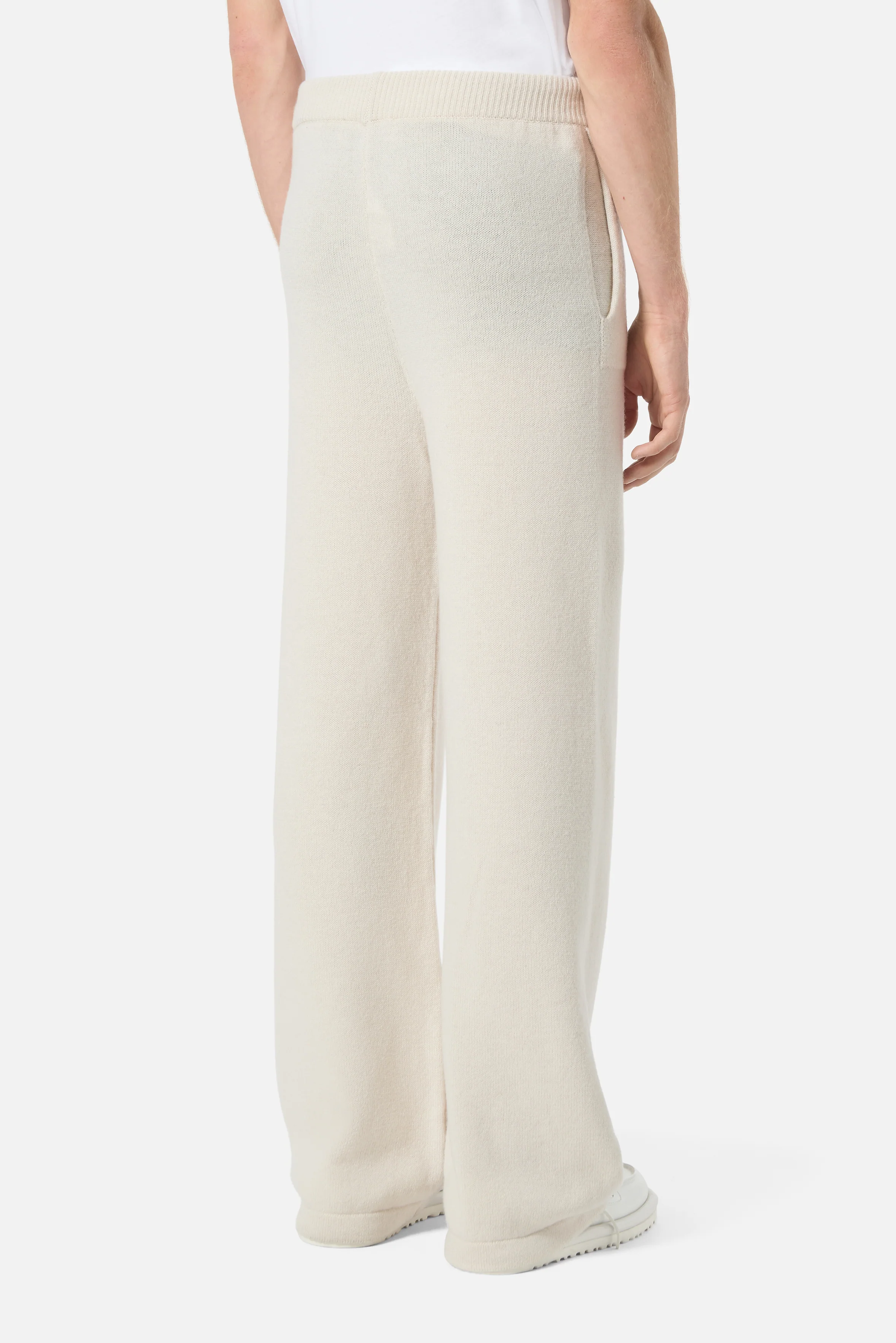 Angels Patch Knit Trousers Beige - Image 3