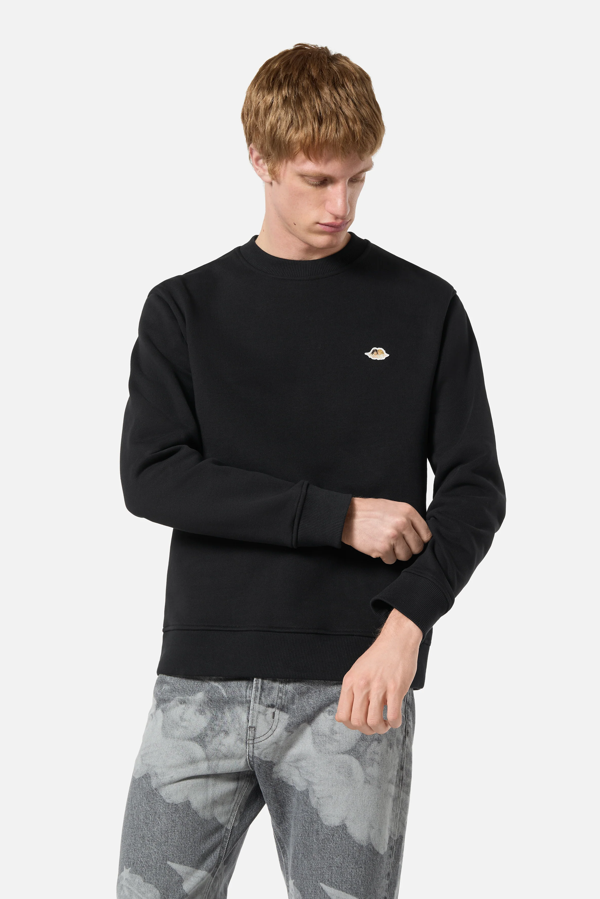 Angels Patch Regular Sweatshirt Black - Image 3