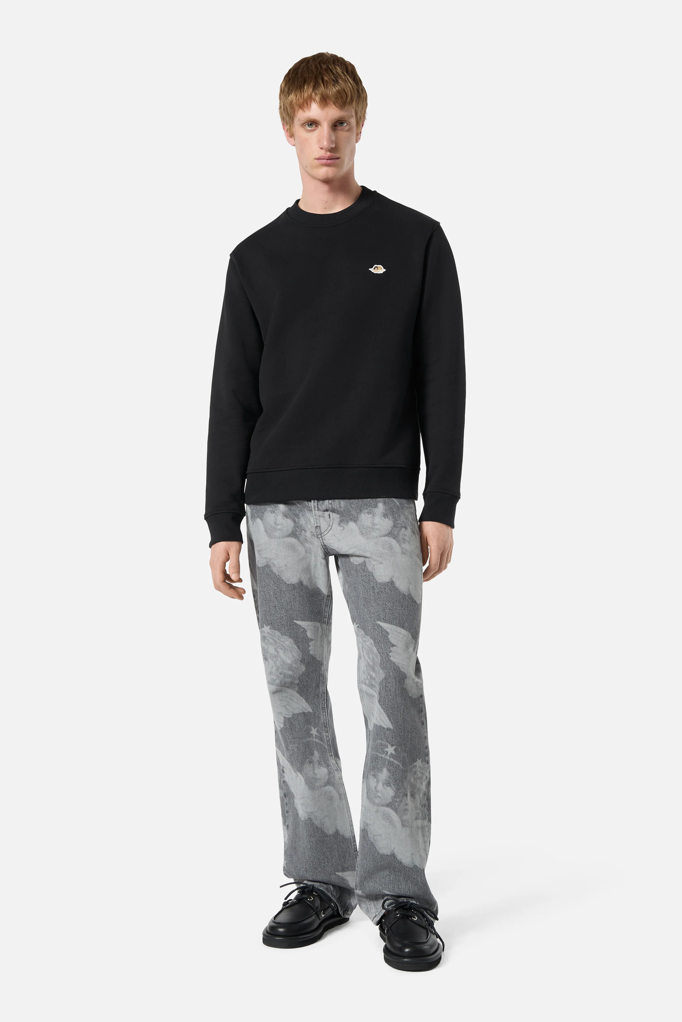 Angels Patch Regular Sweatshirt Black - Image 4