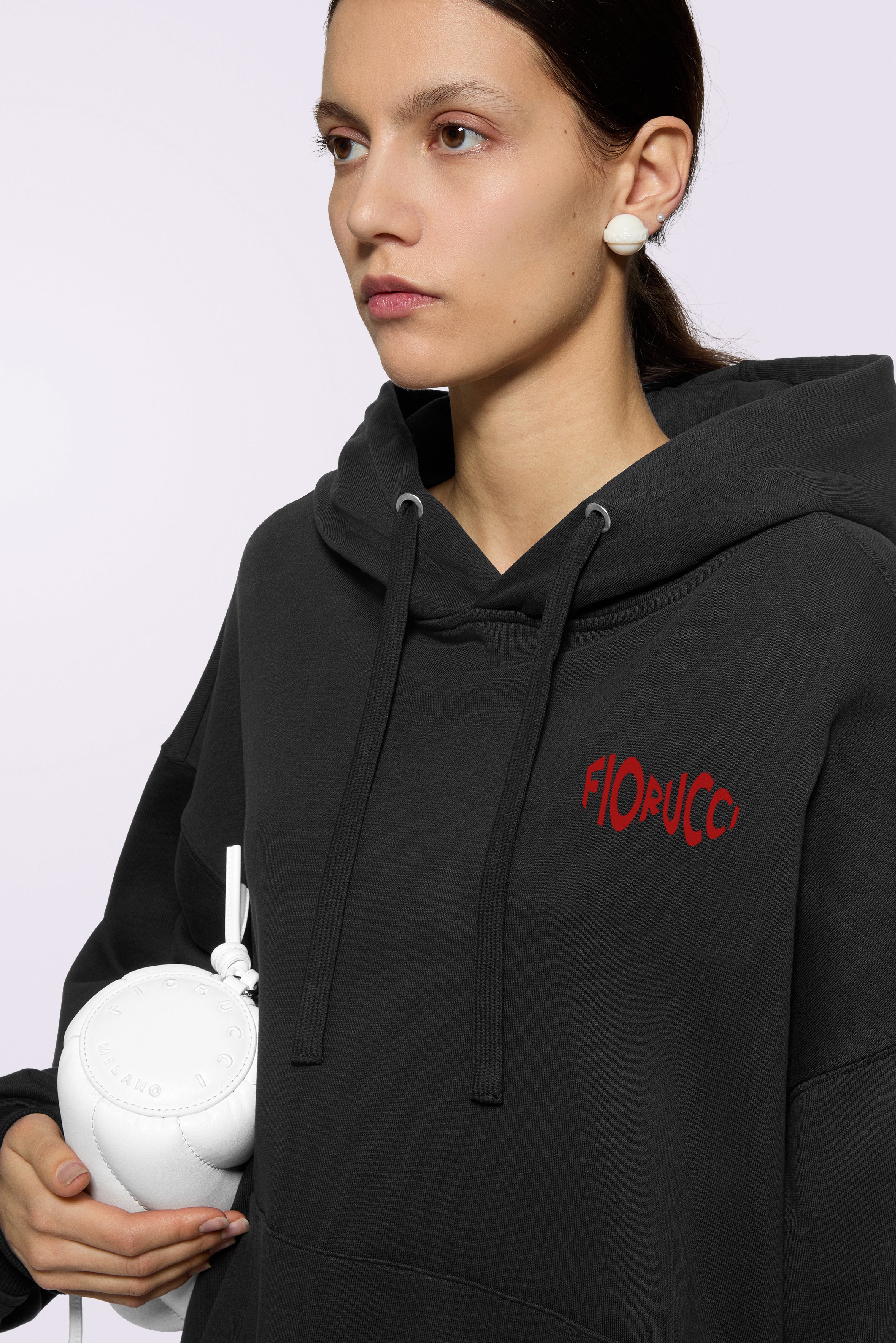 Cherry Mouth Relaxed Hoodie Black - Image 4