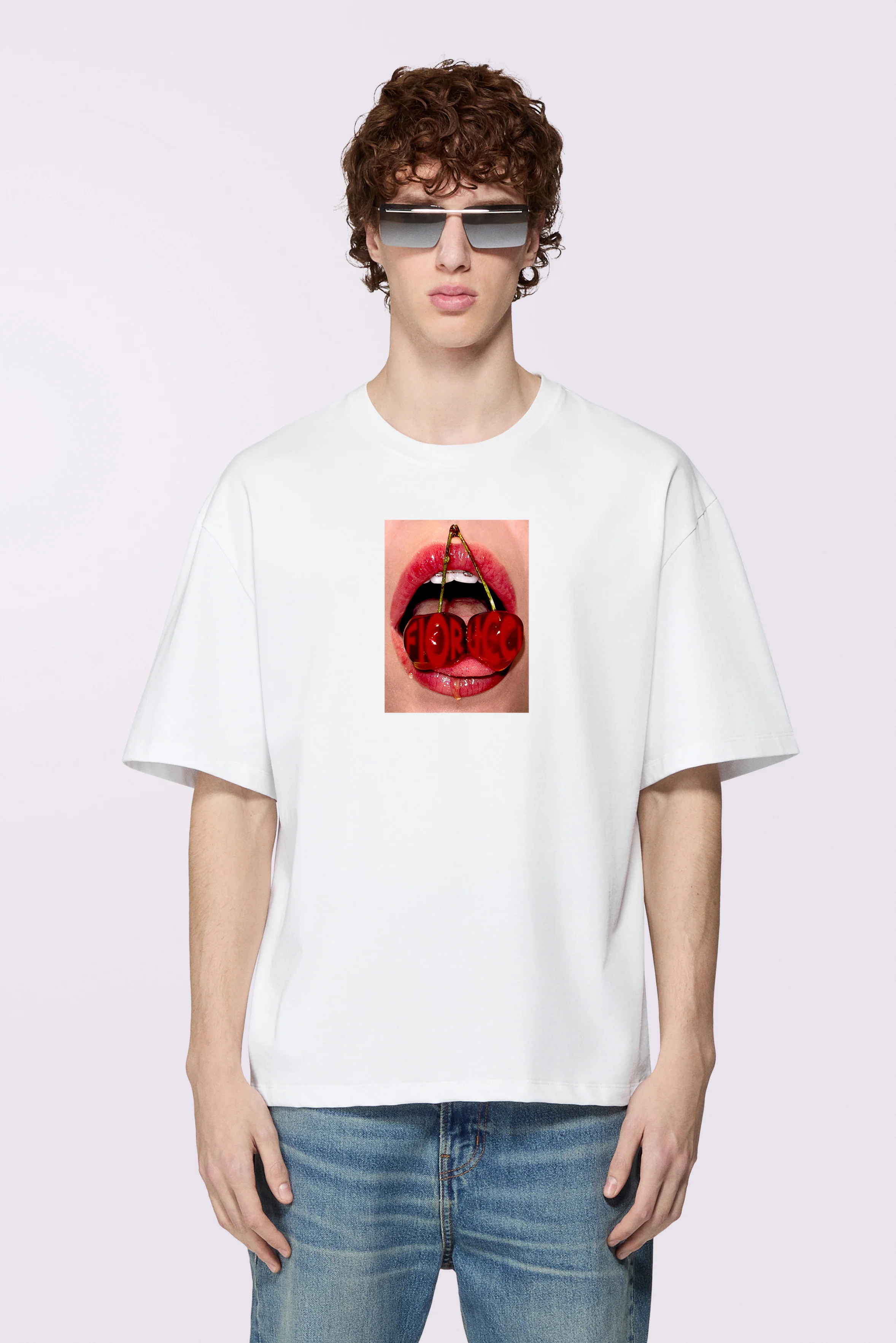 Cherry Mouth Relaxed T-Shirt White - Image 2