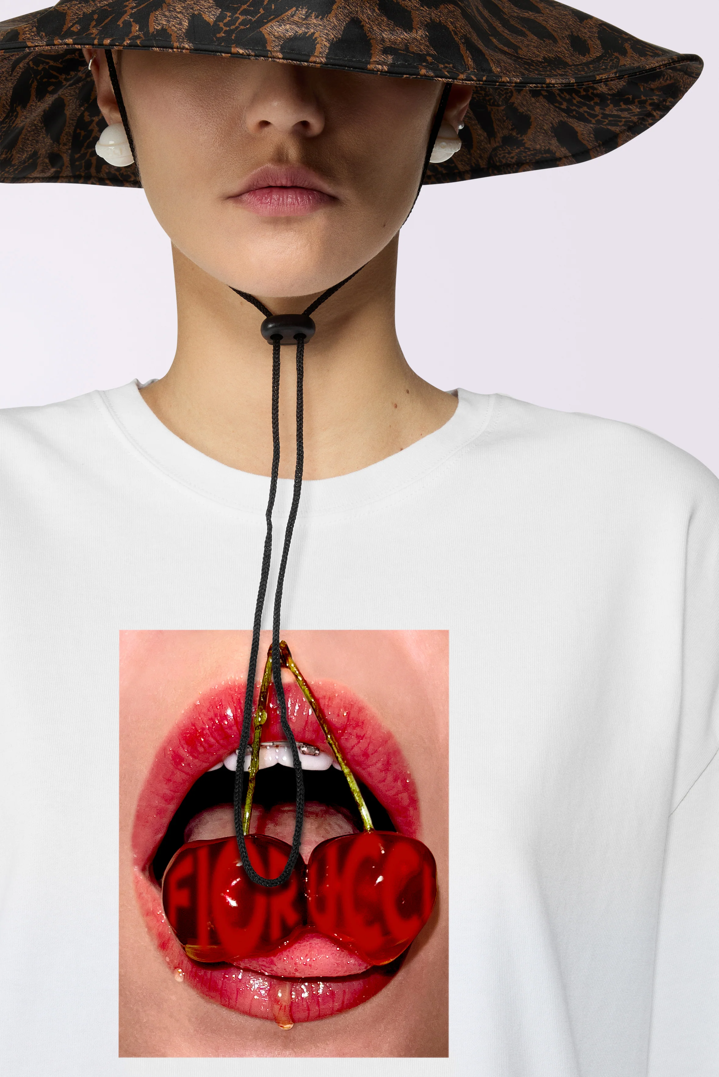 Cherry Mouth Relaxed T-Shirt White - Image 4