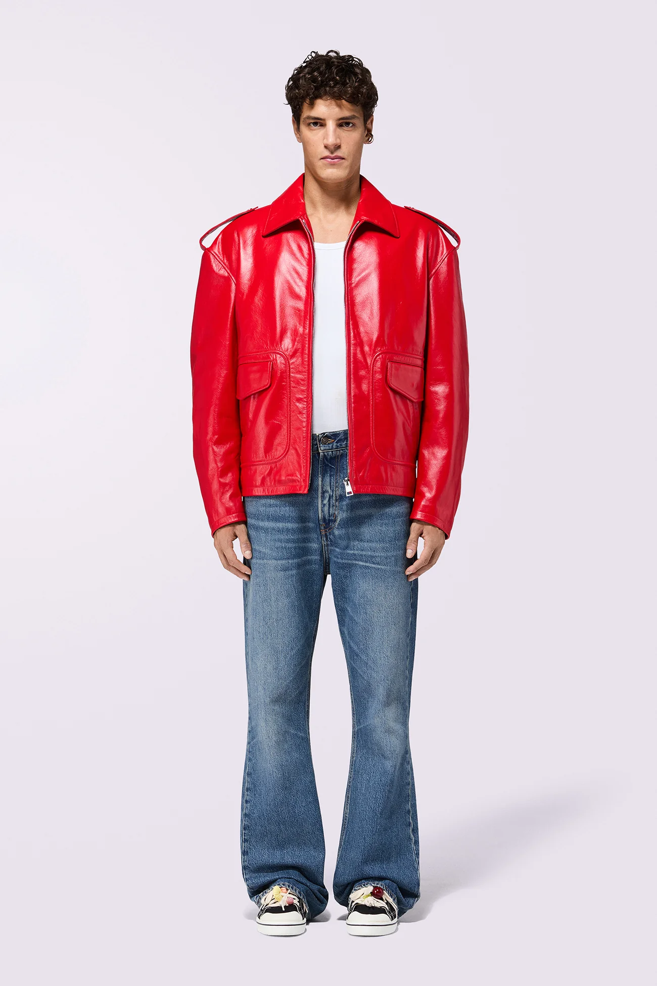 Cupid Leather Jacket Red - Image 2