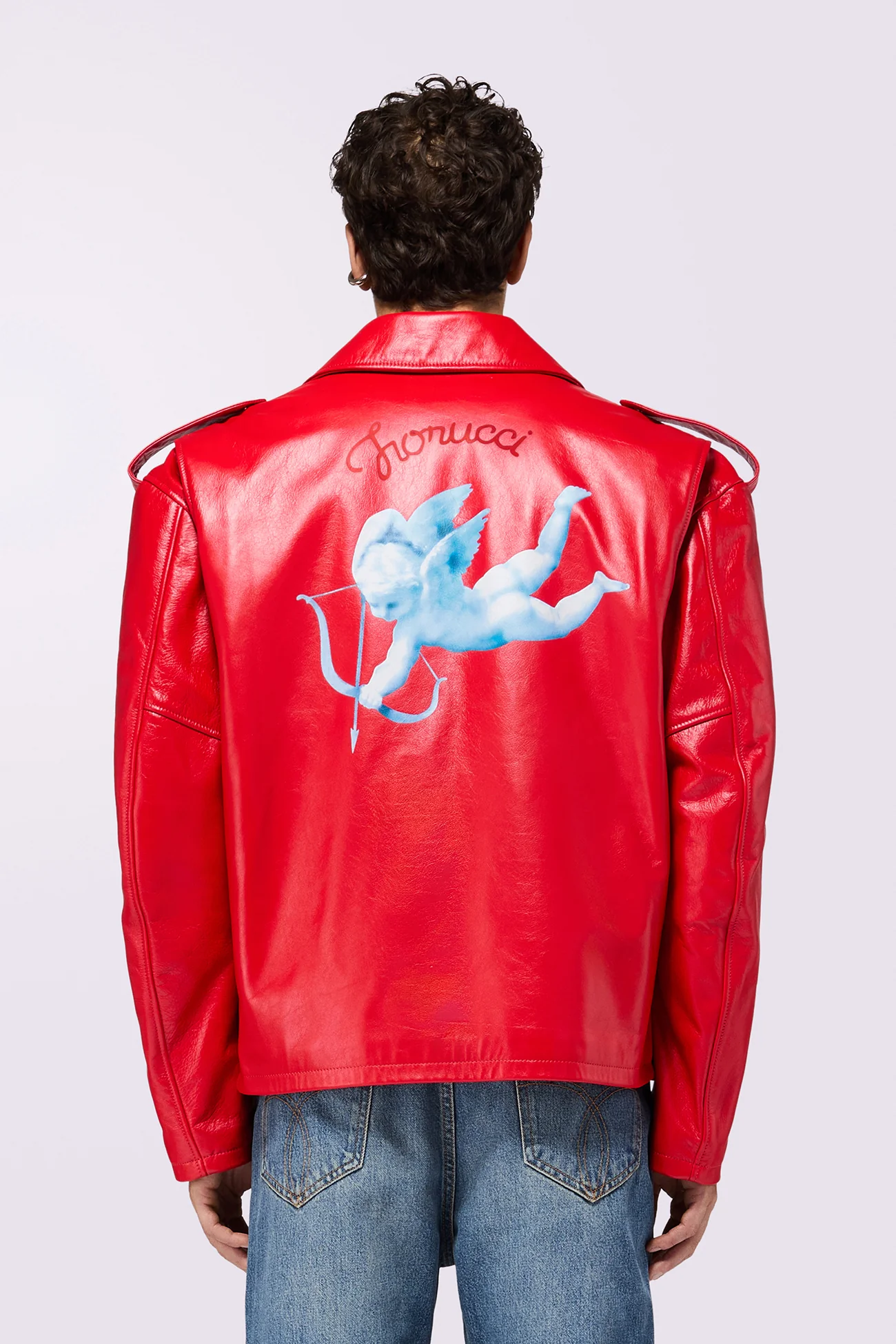 Cupid Leather Jacket Red - Image 3
