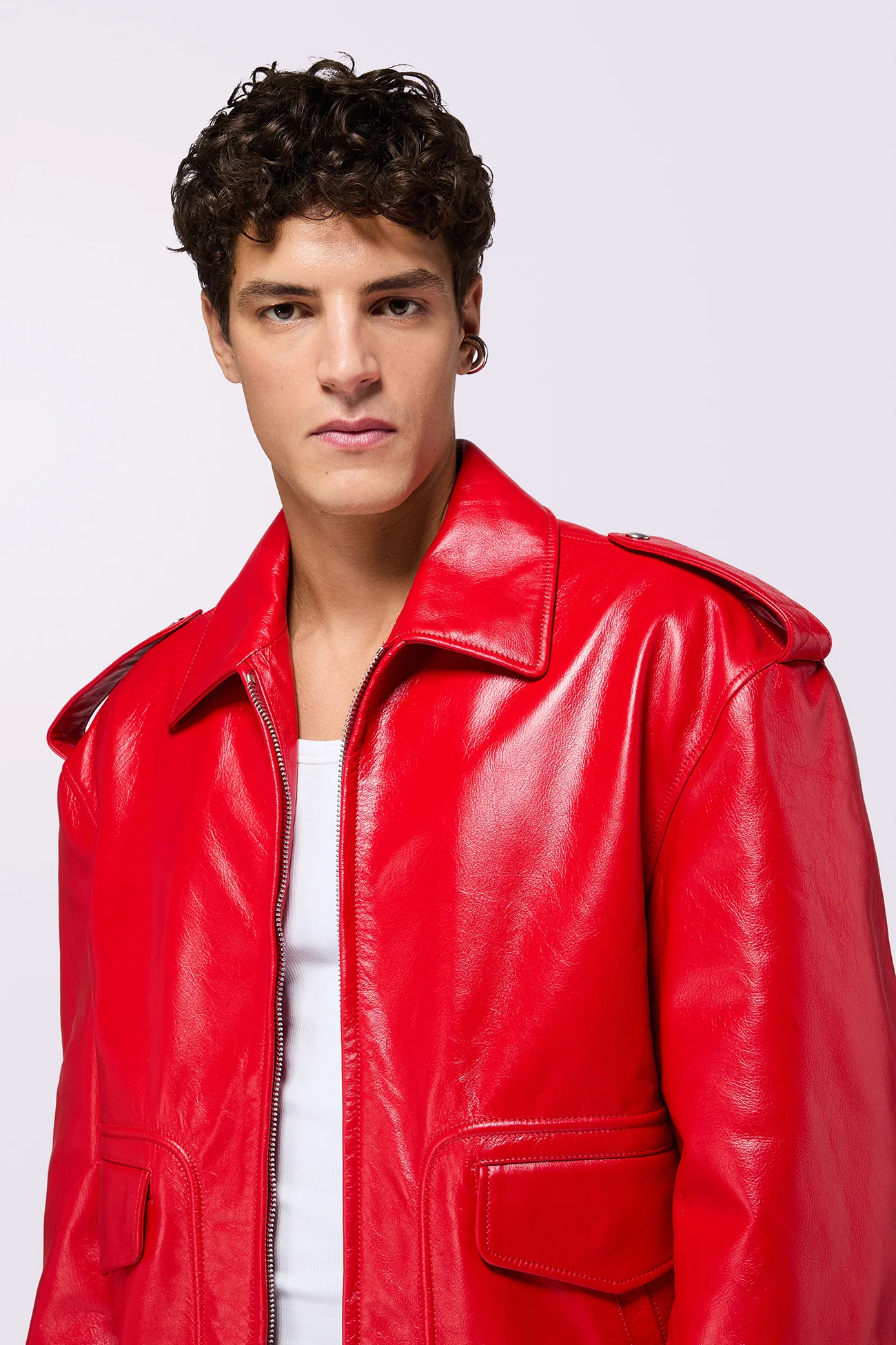 Cupid Leather Jacket Red - Image 4
