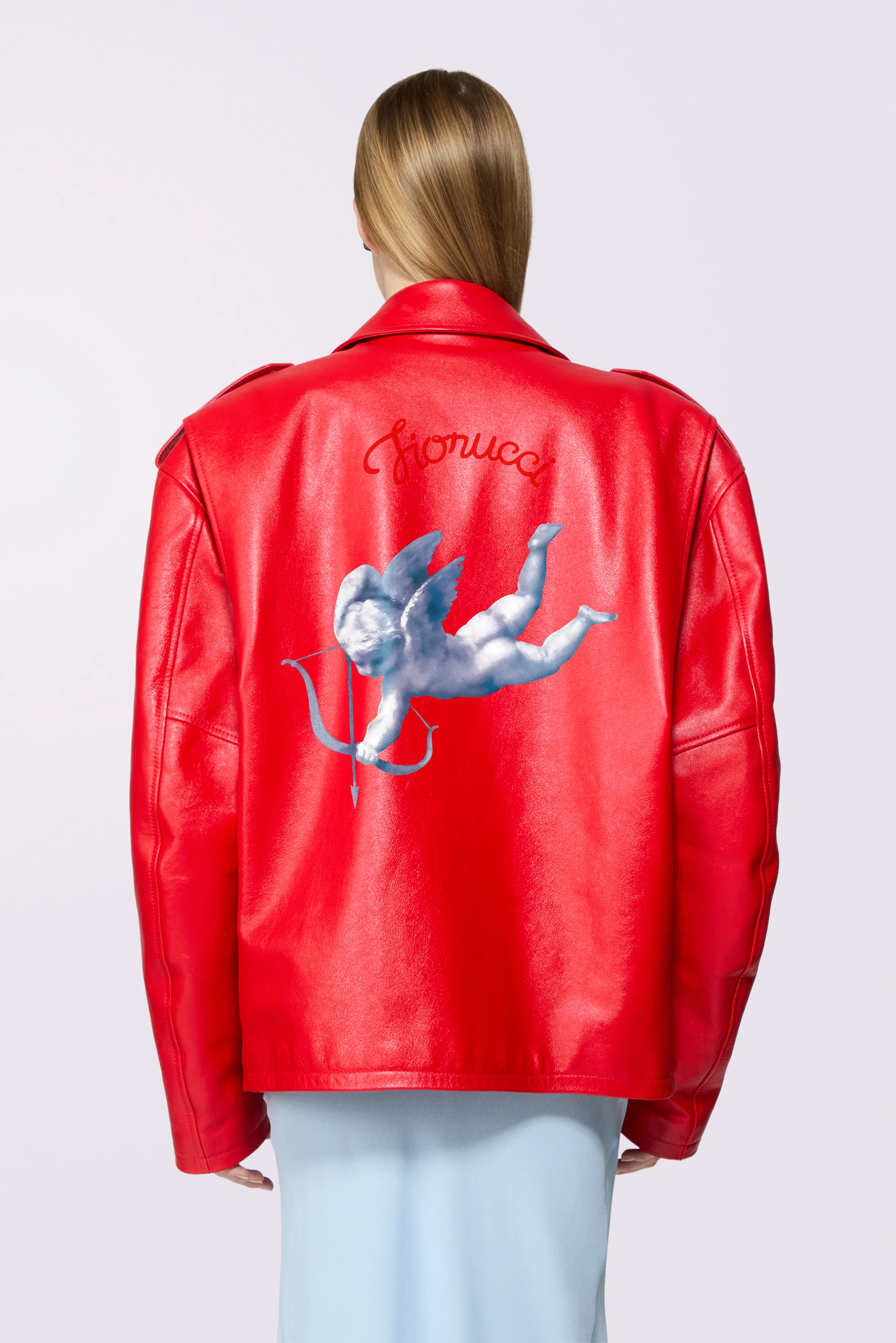 Cupid Leather Jacket Red - Image 3