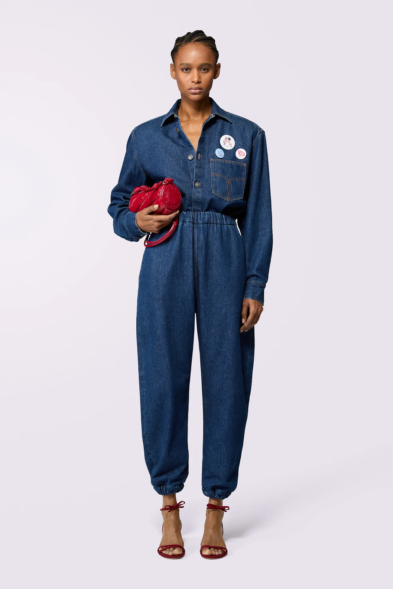 Embroidered Balloon Jeans Deep Blue - Image 2