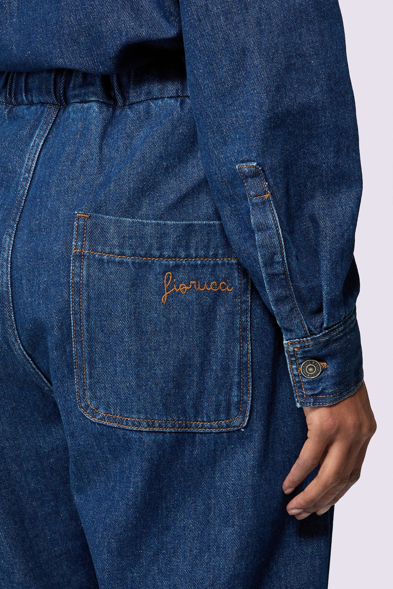 Embroidered Balloon Jeans Deep Blue - Image 4