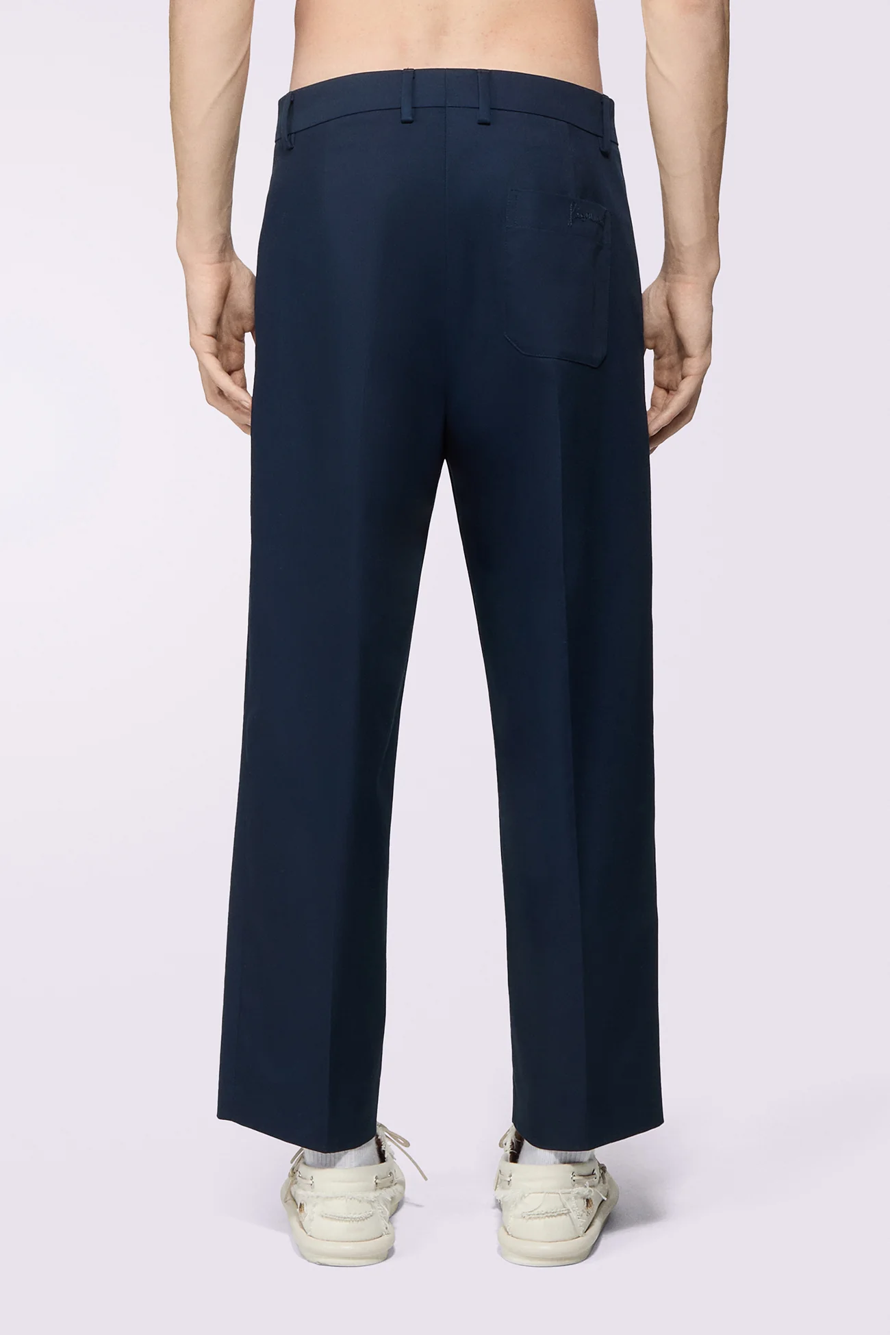 Embroidered Chino Trousers Navy - Image 3