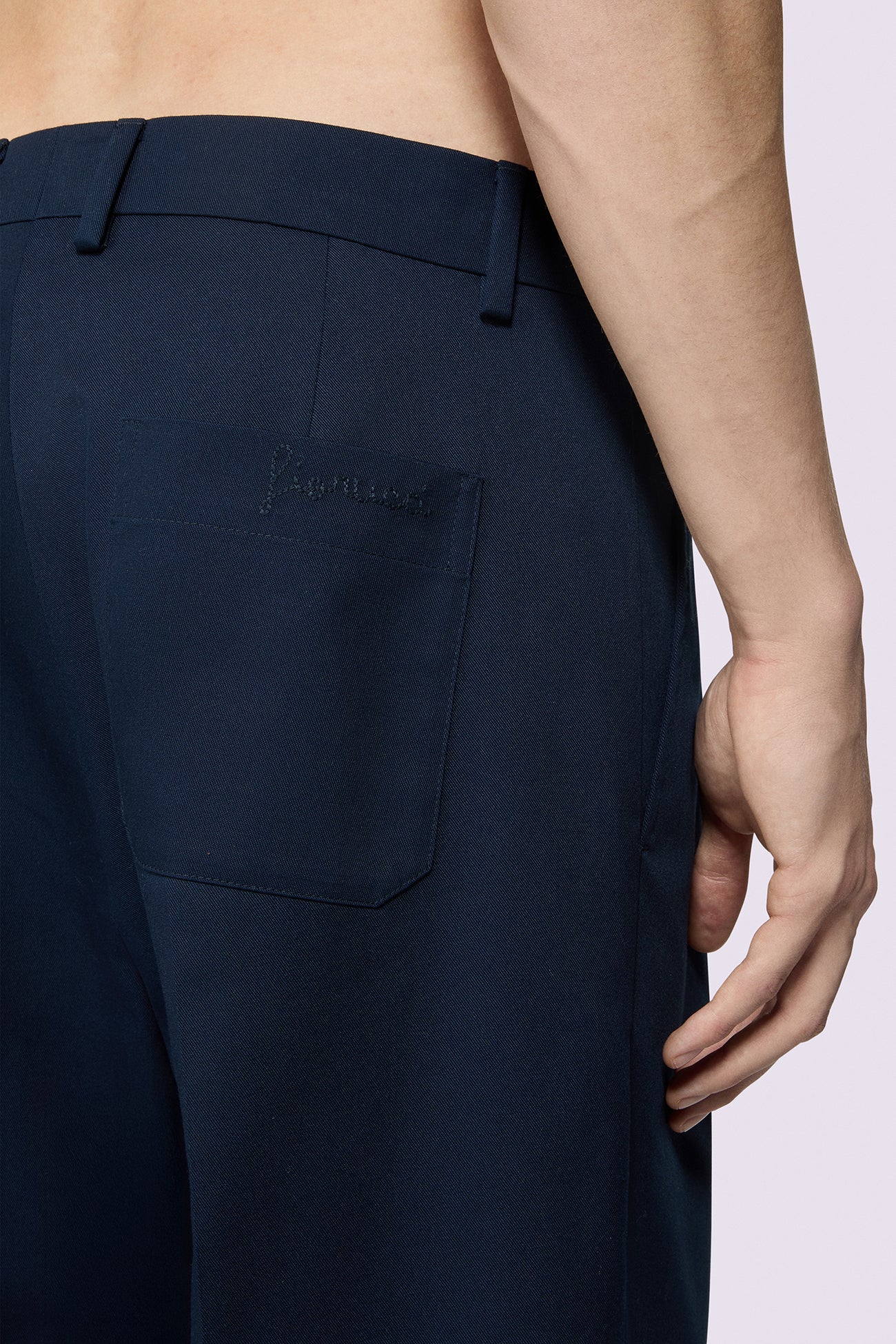 Embroidered Chino Trousers Navy - Image 4