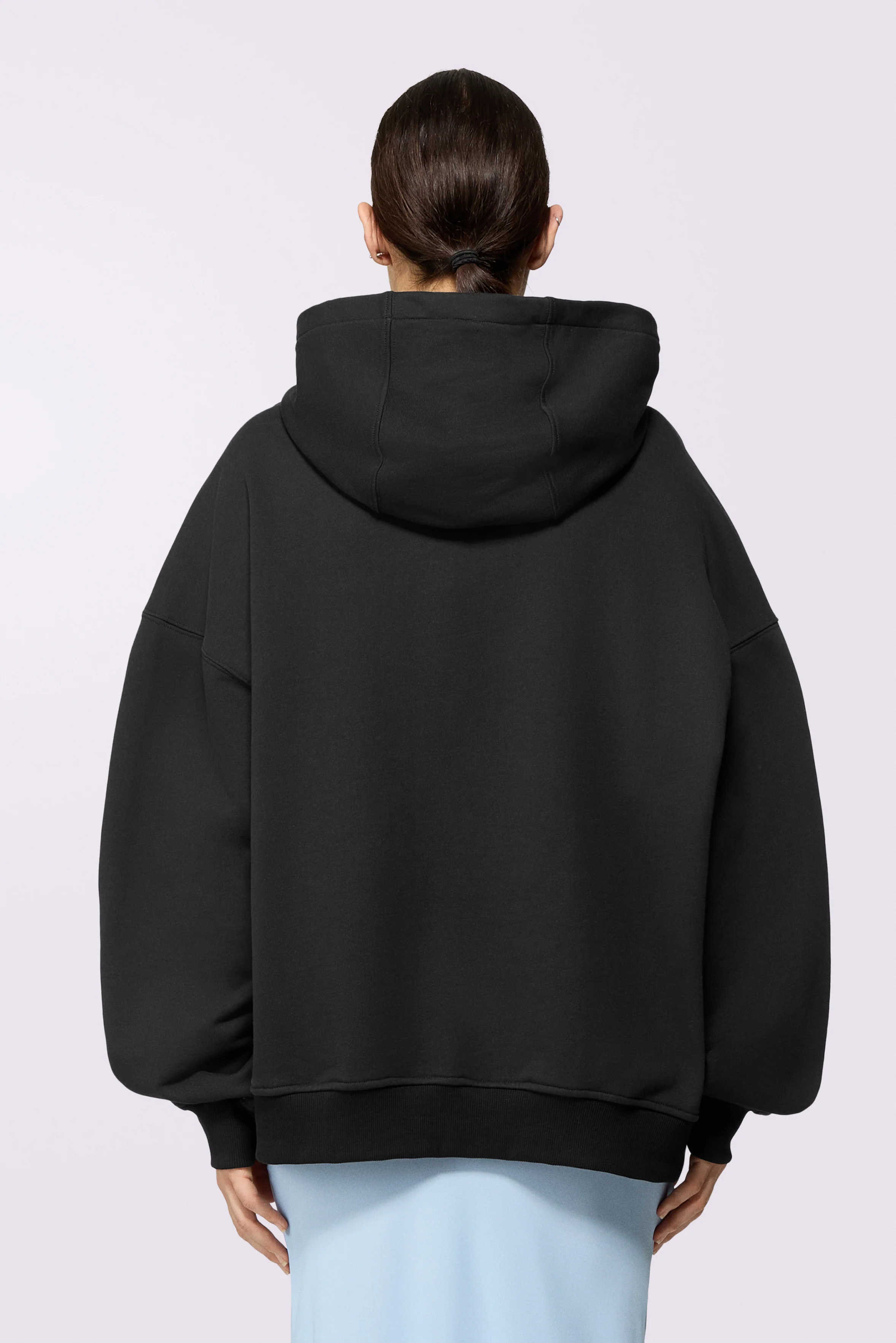 Skateboard Print Relaxed Hoodie Black - Image 3