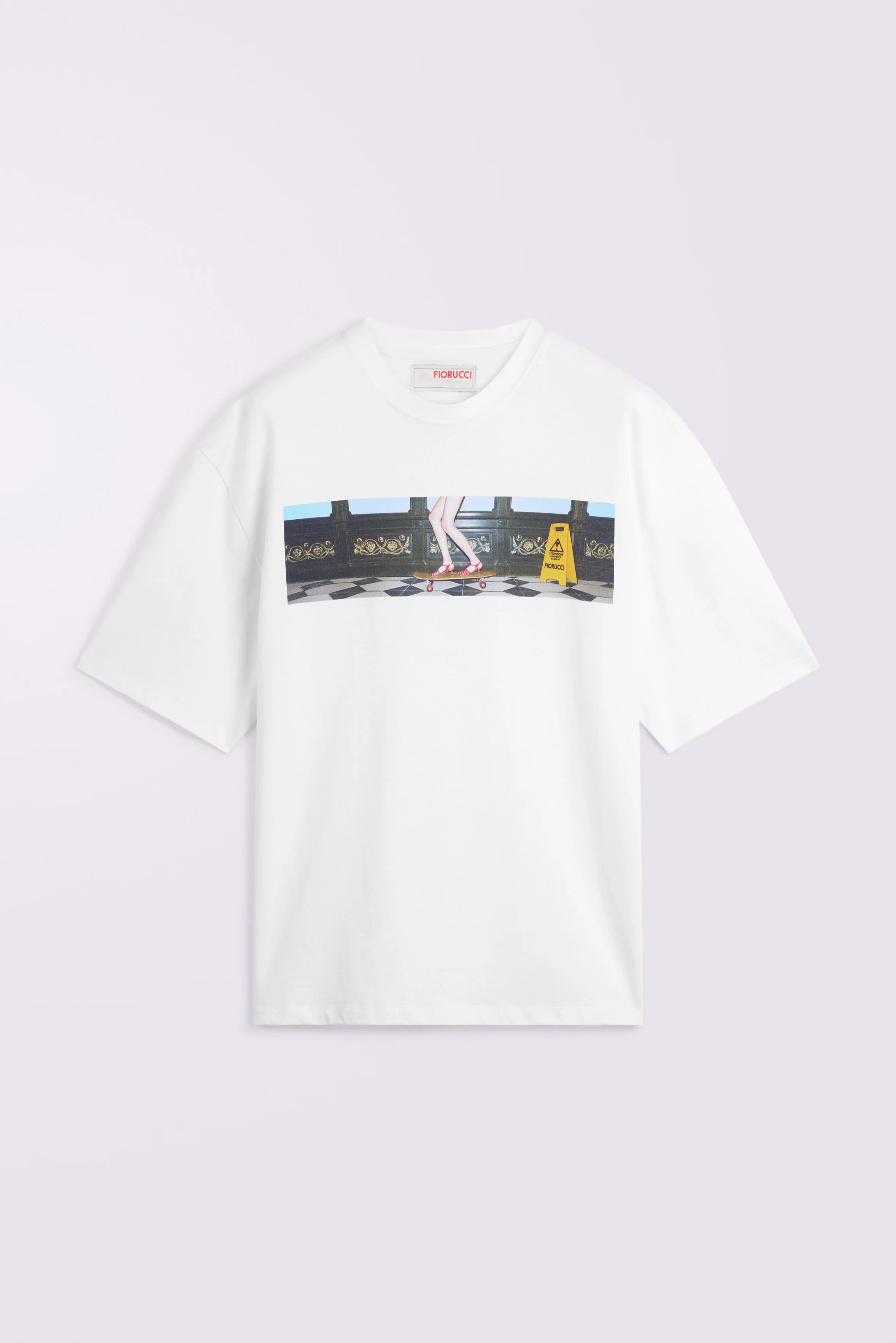 Skateboard Print Relaxed T-Shirt White