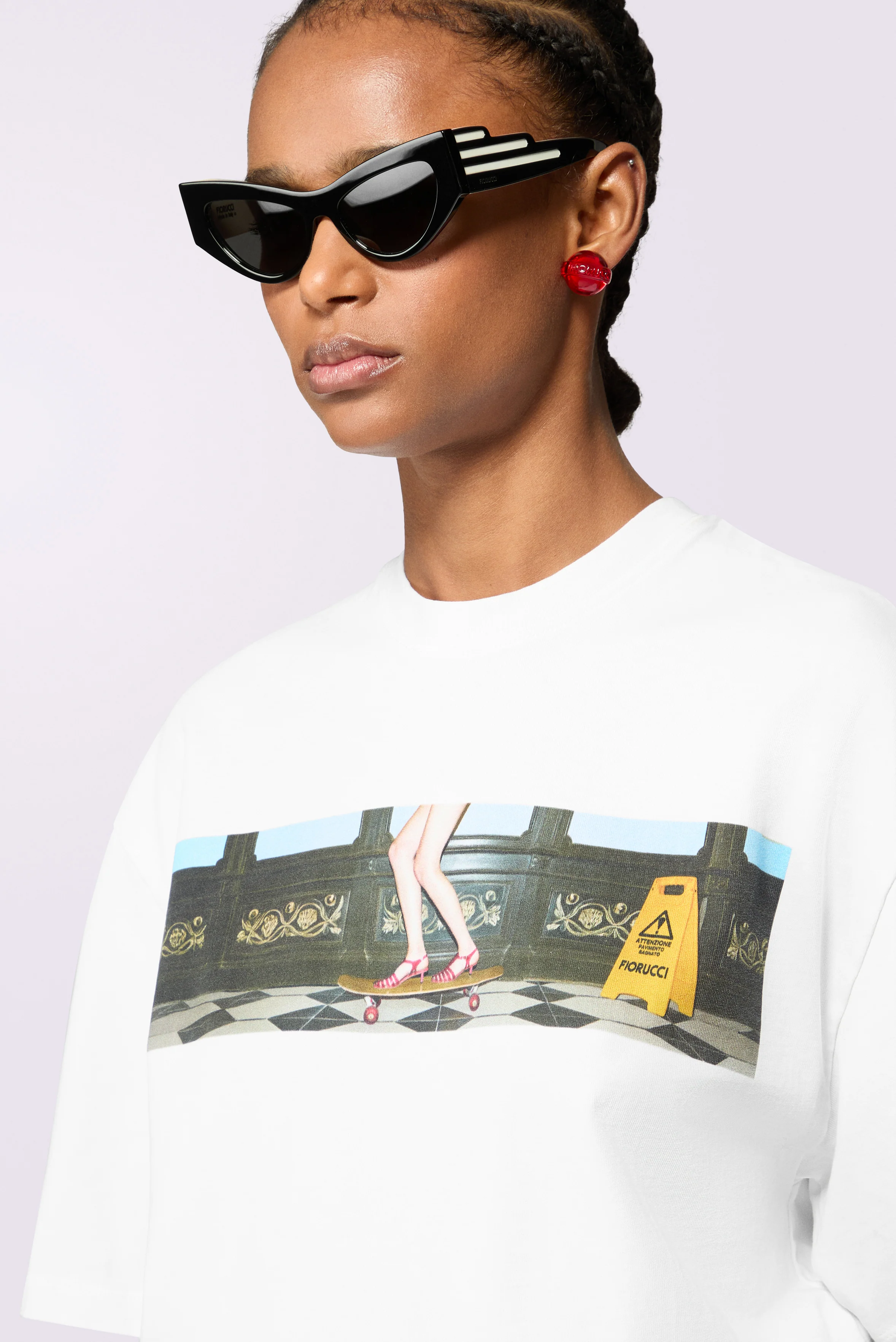 Skateboard Print Relaxed T-Shirt White - Image 4