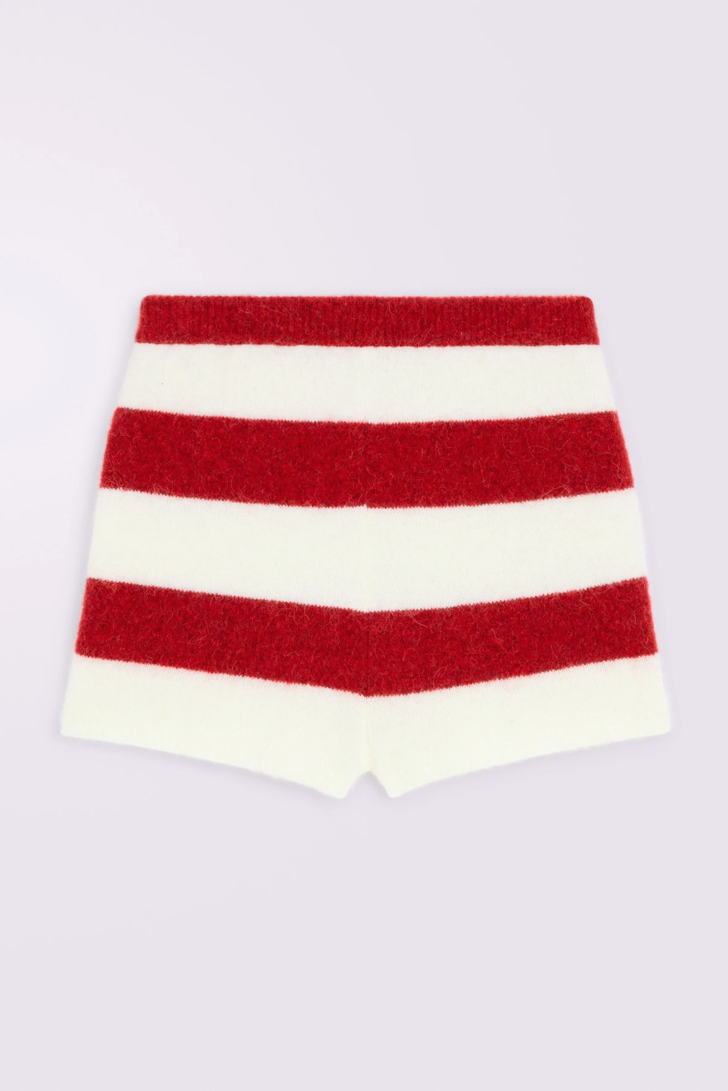 Stripe Knit Hot Pants Red