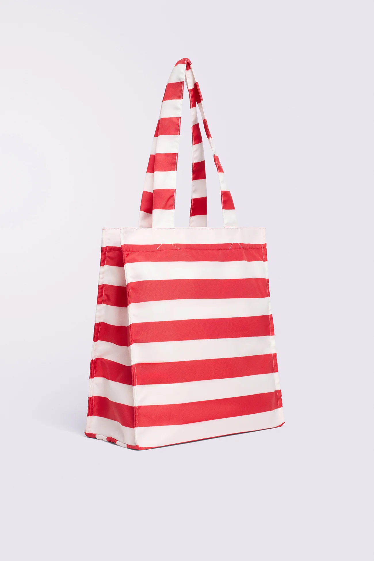 Striped Logo Tote Bag Red - Image 3