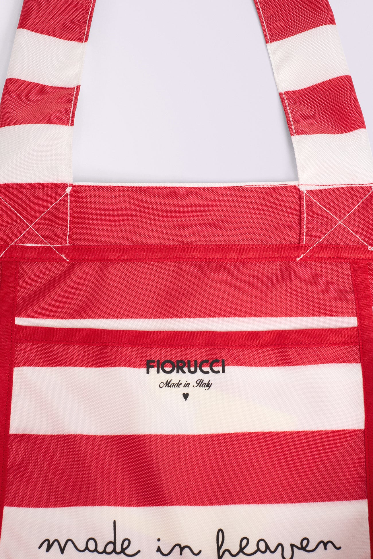 Striped Logo Tote Bag Red - Image 4