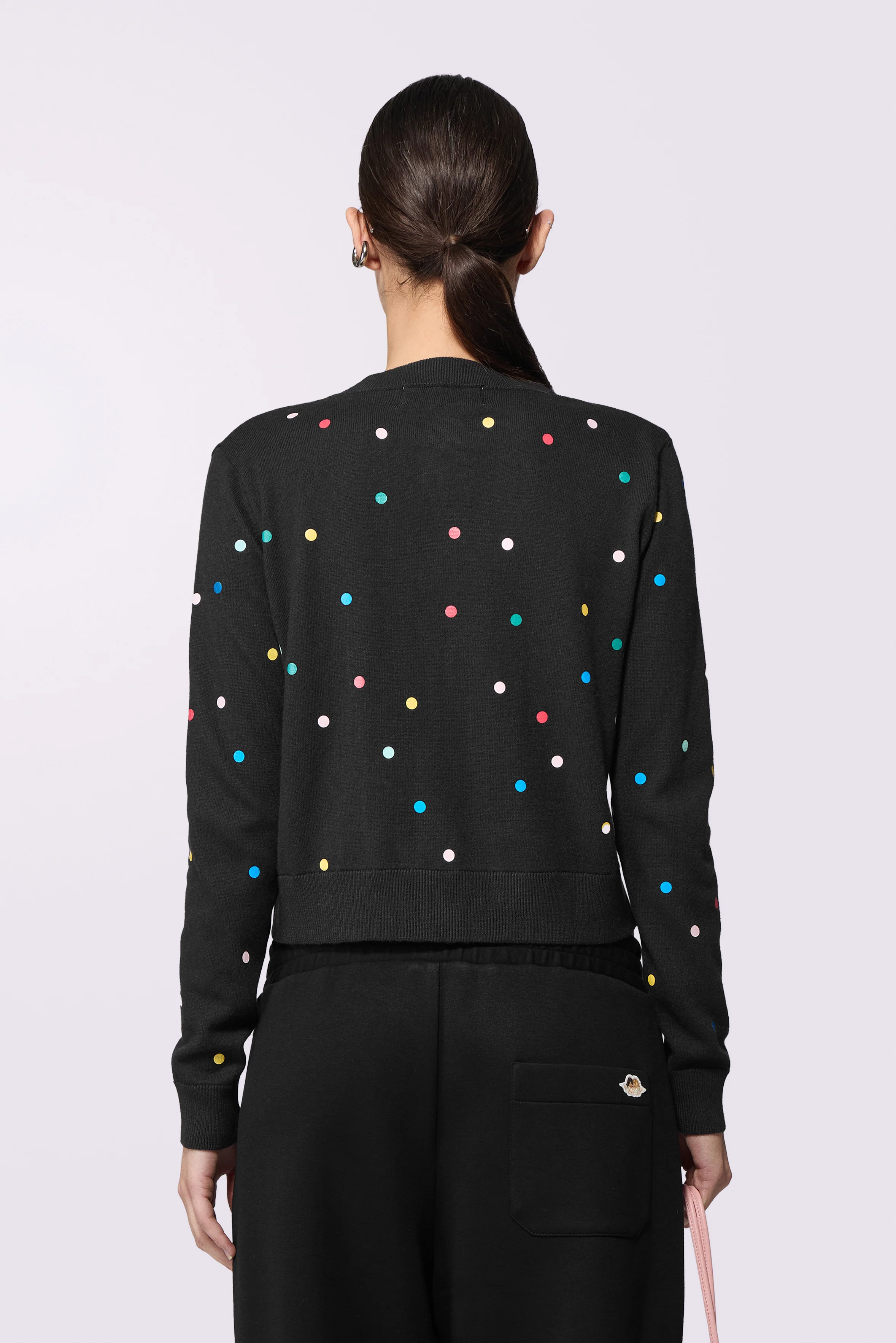 Confetti Knit Cardigan Black - Image 3