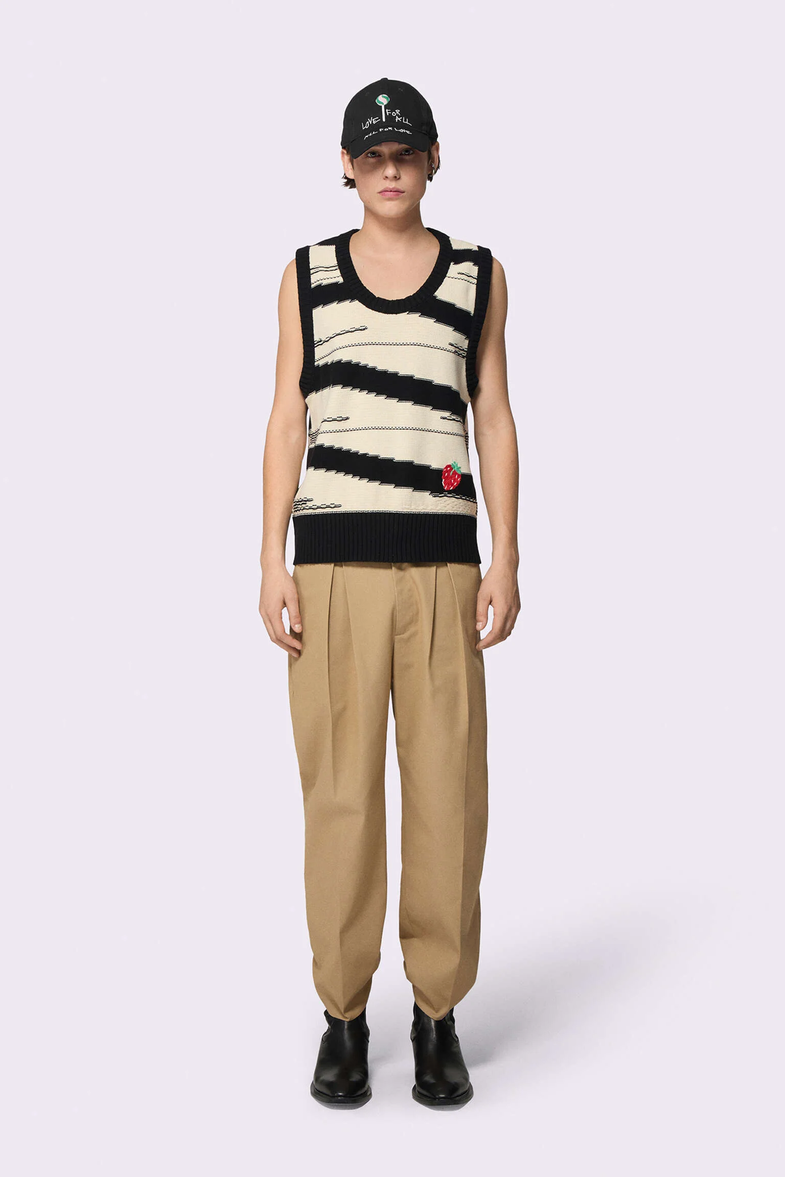 Embroidered Chino Trousers Beige - Image 2