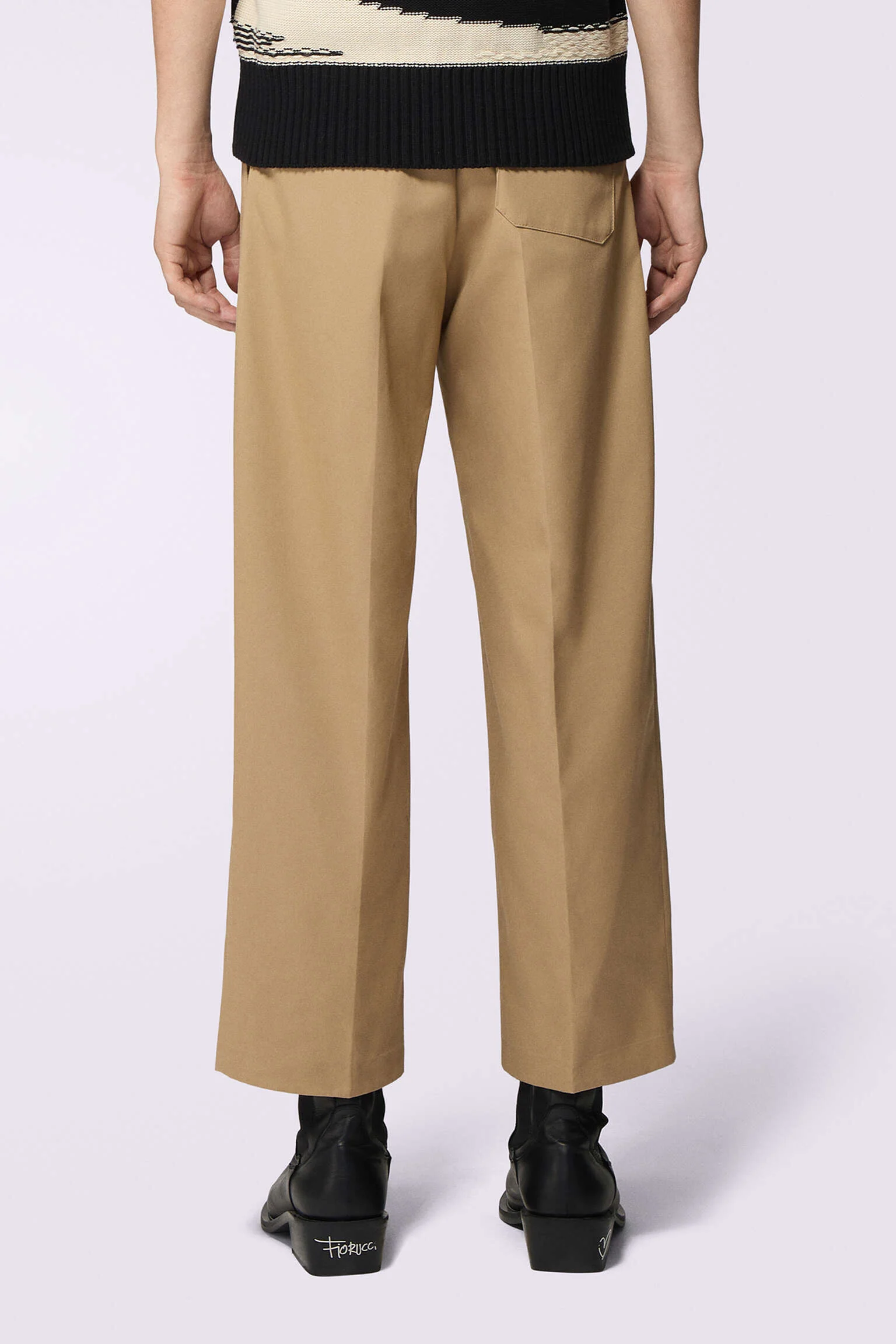 Embroidered Chino Trousers Beige - Image 3