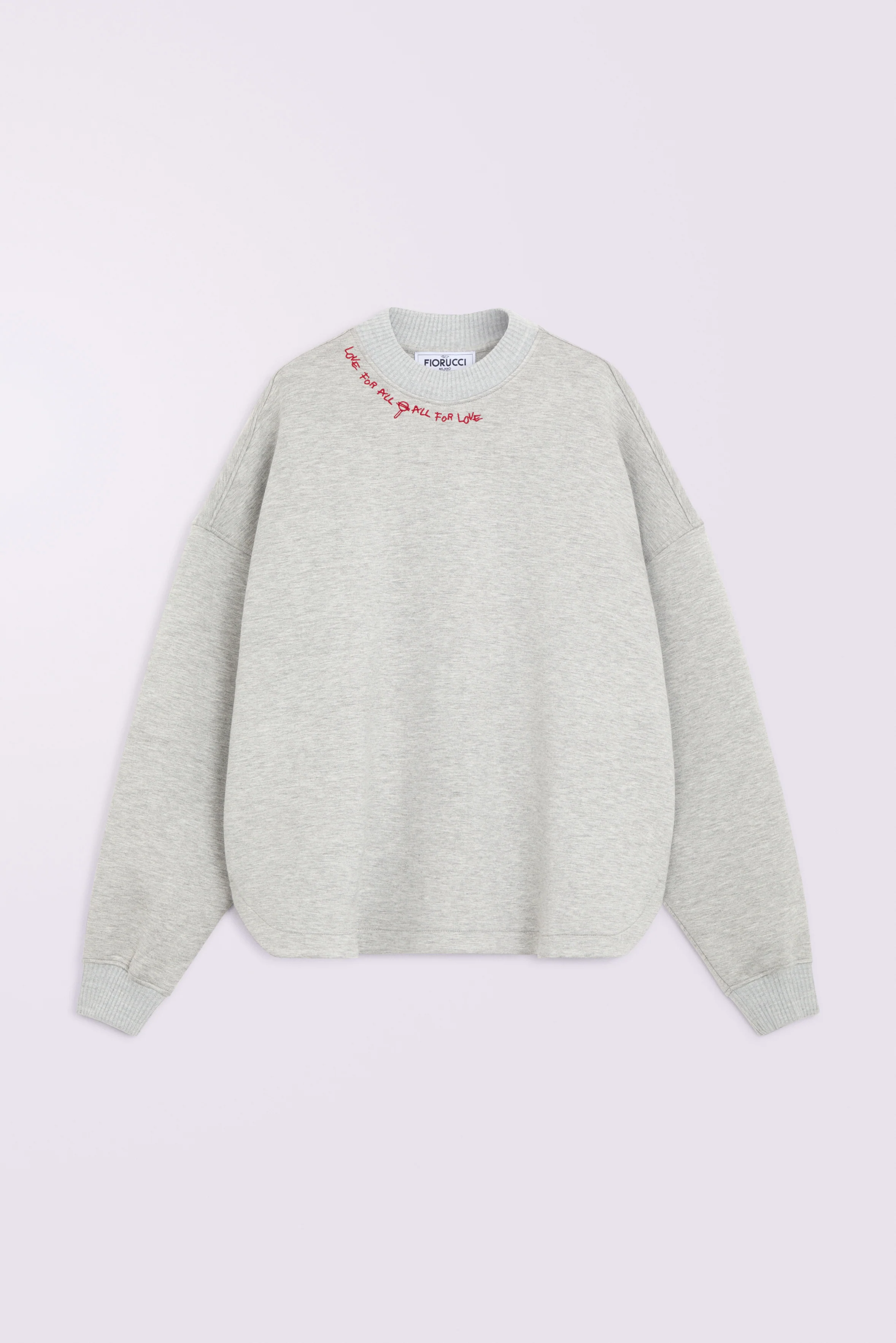 Embroidered Neoprene Sweatshirt Grey