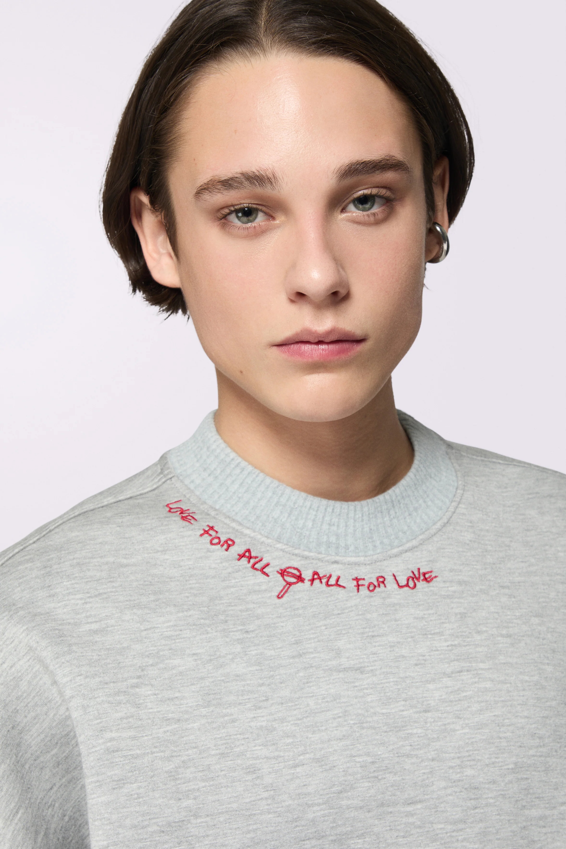Embroidered Neoprene Sweatshirt Grey - Image 4