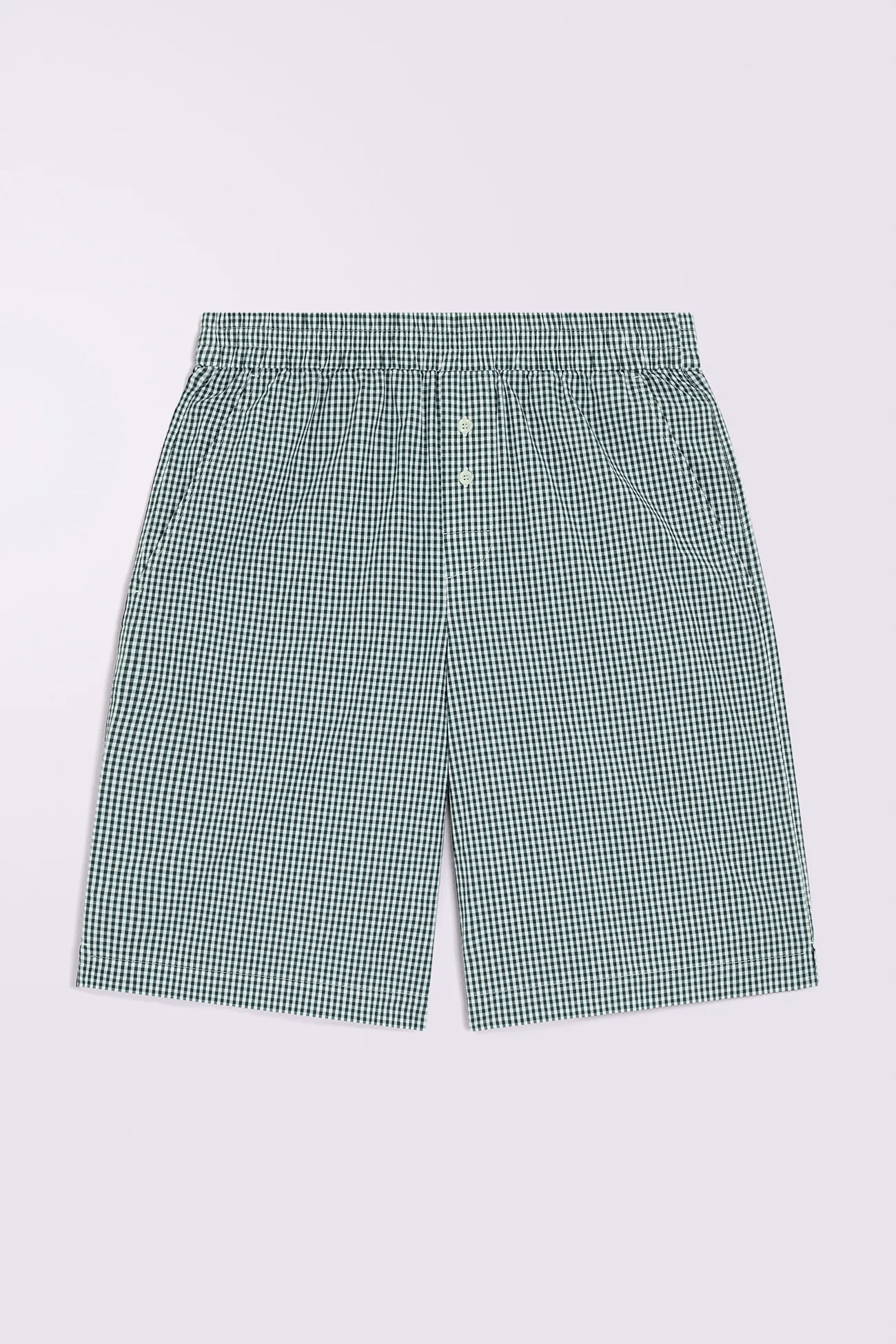 Gingham Logo Shorts Green