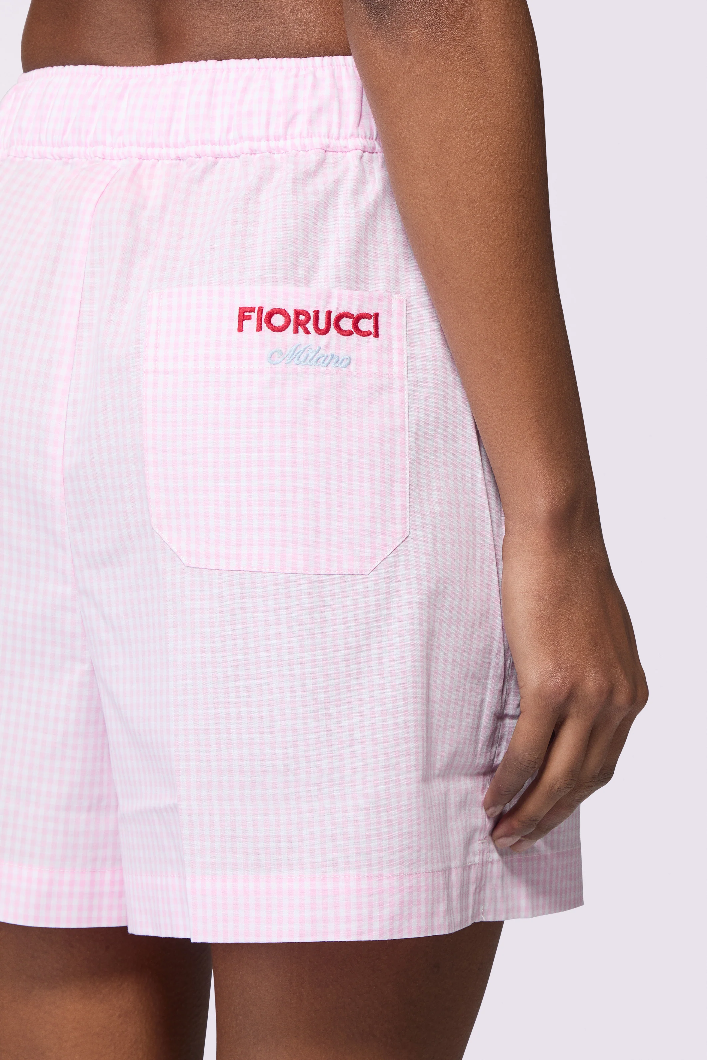 Gingham Logo Shorts Pink - Image 4