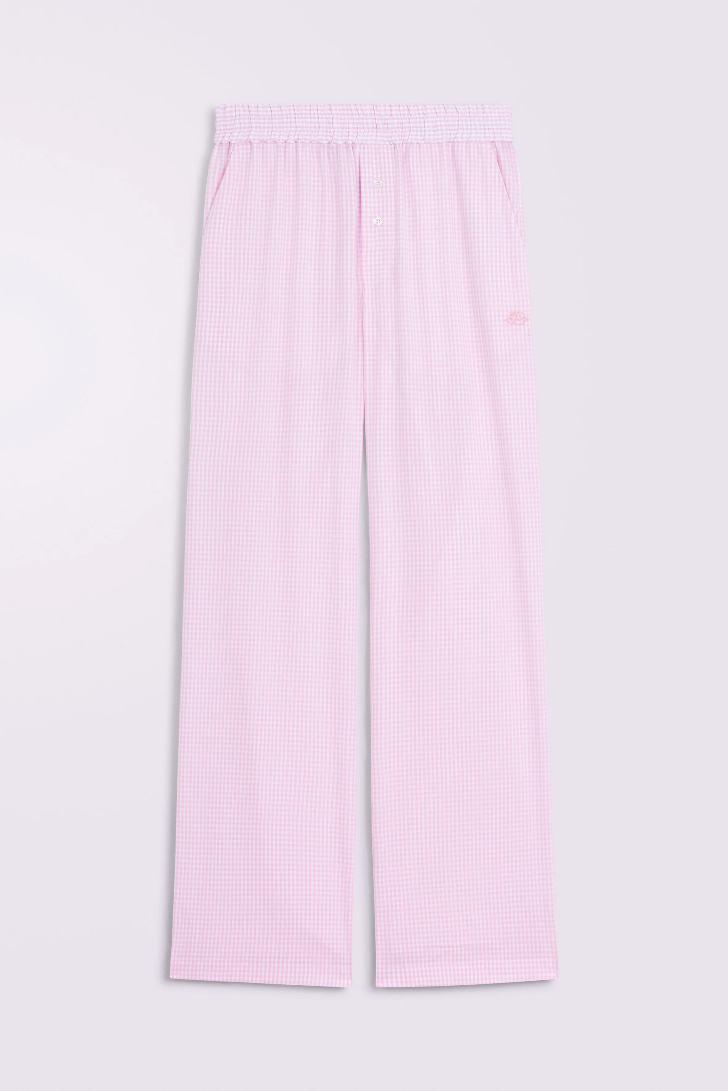 Gingham Logo Trousers Pink