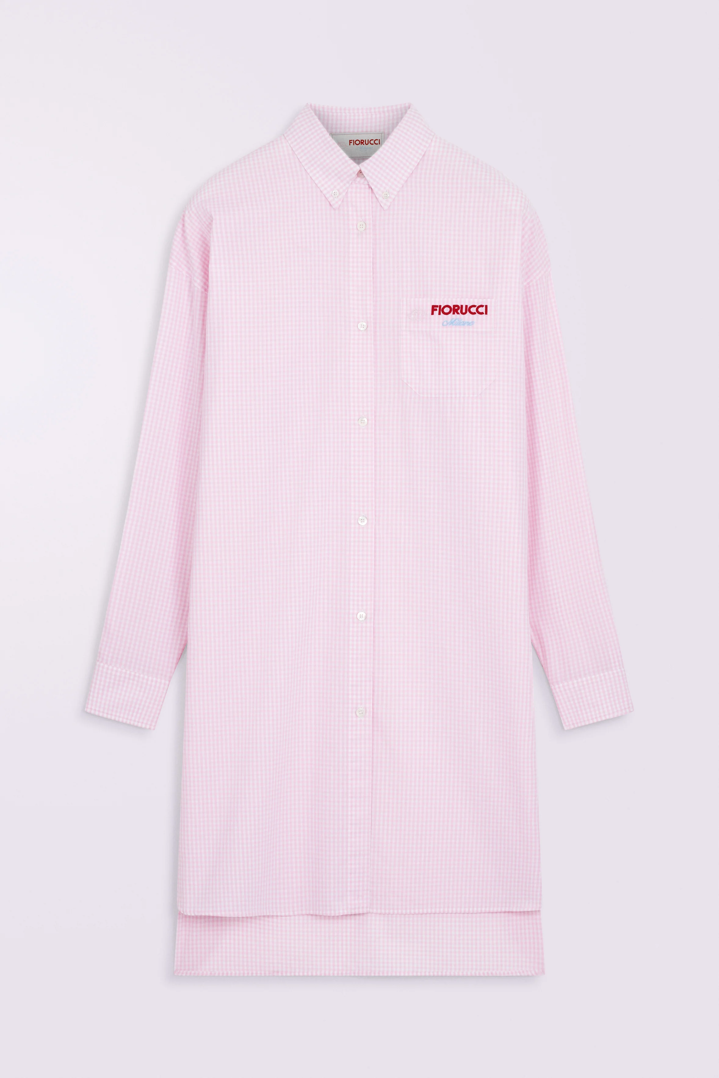 Gingham Midi Shirt Dress Pink