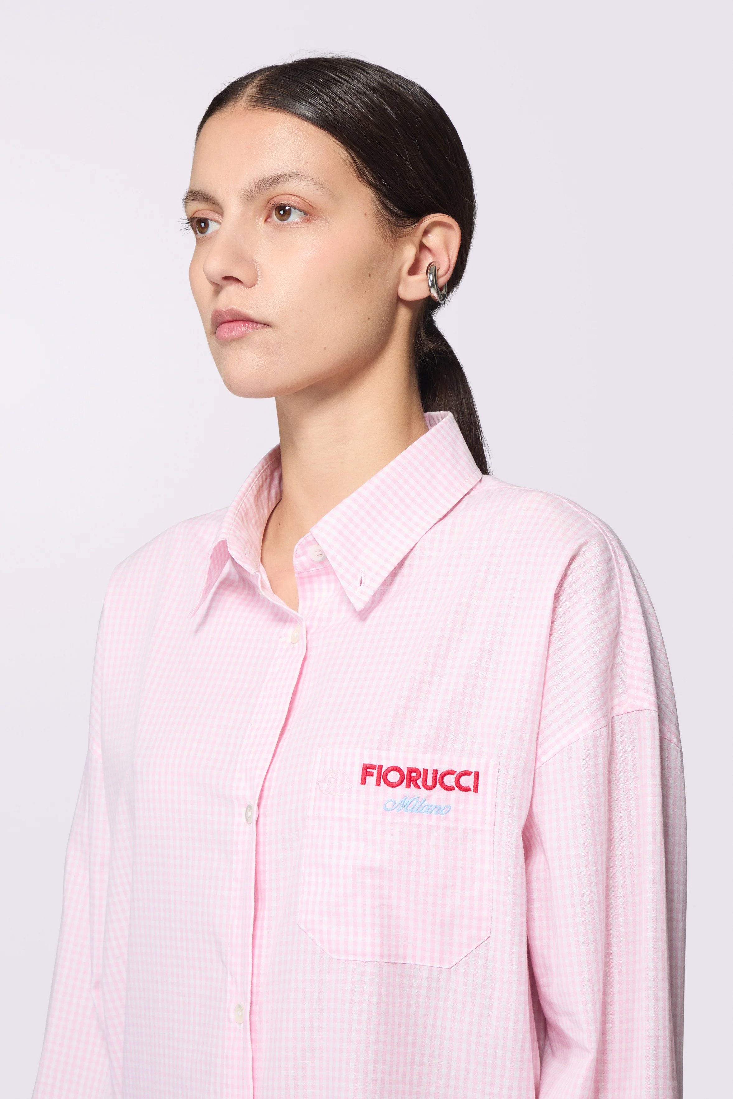 Gingham Midi Shirt Dress Pink - Image 4