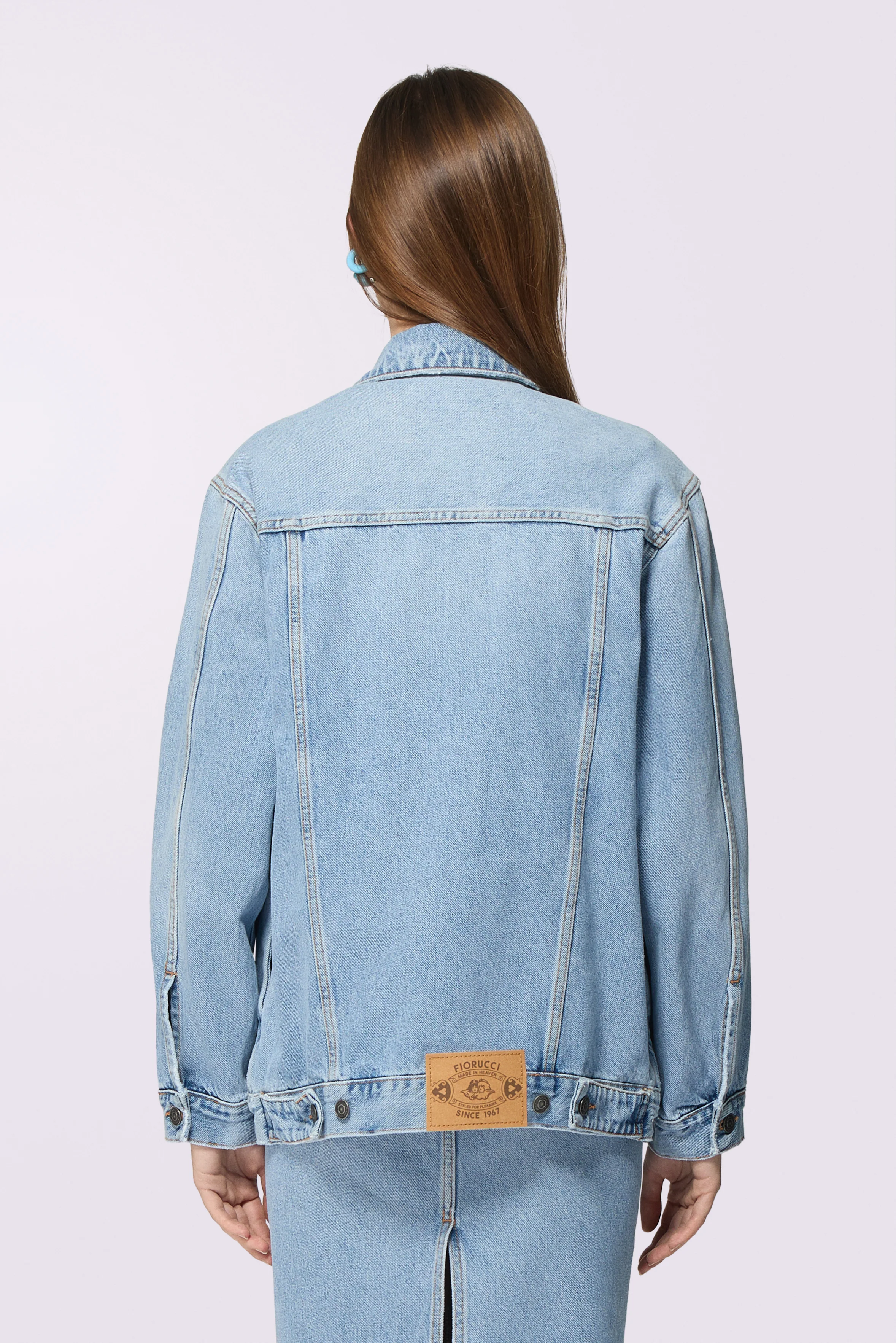 Heart Pocket Denim Jacket Light Blue - Image 3