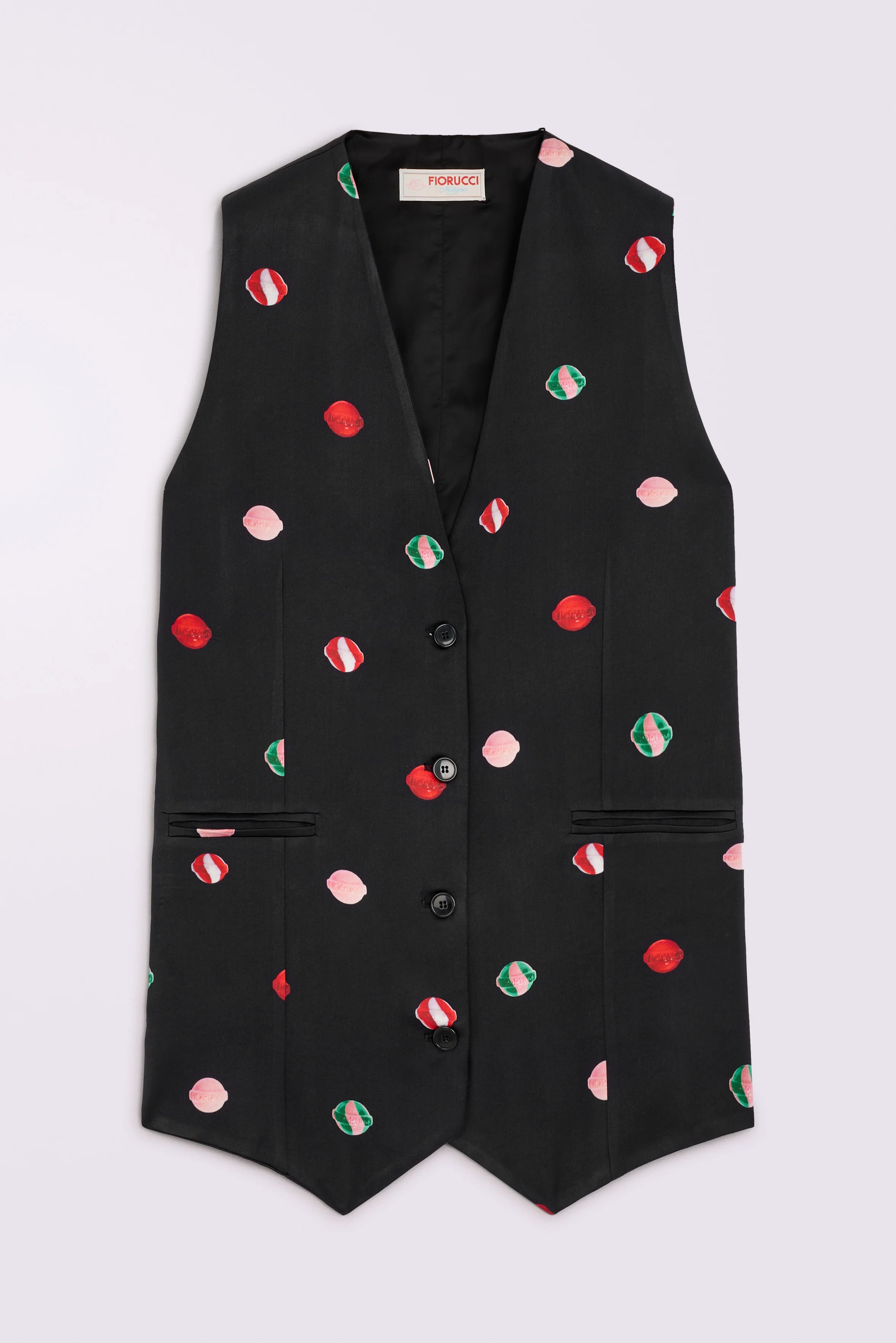 Lollipop Print Mini Dress Black