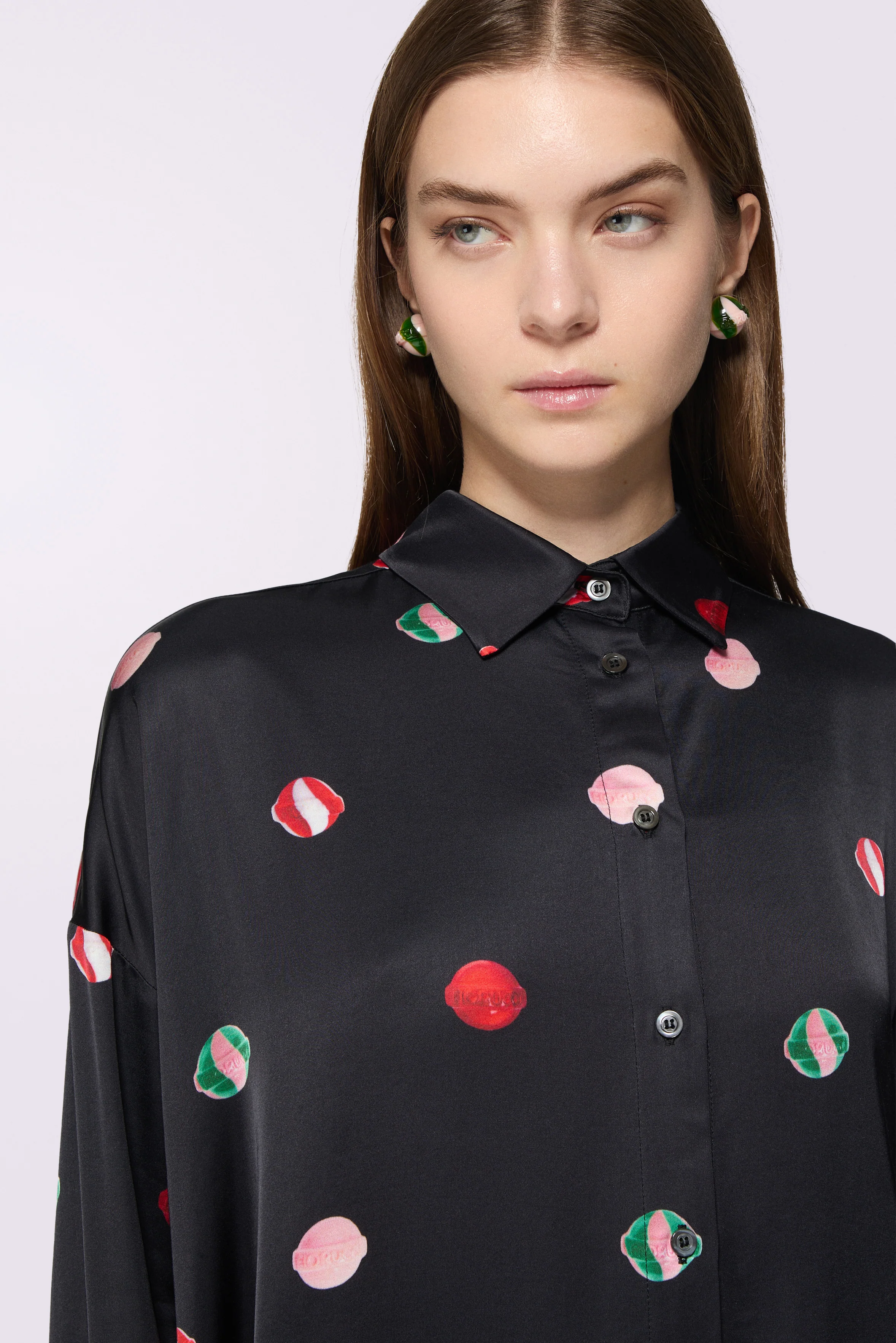 Lollipop Print Overshirt Black - Image 4