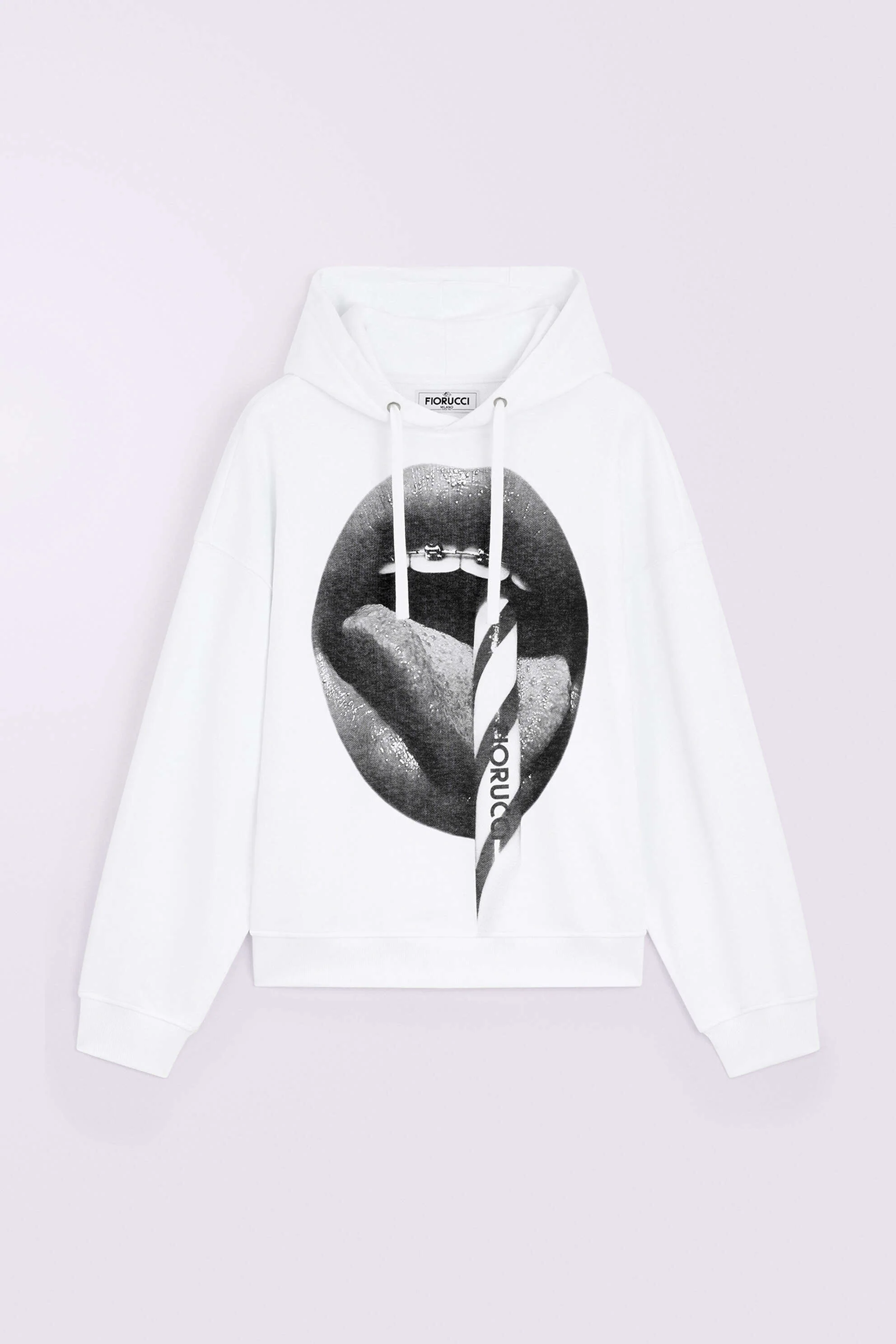 Mouth Graphic Hoodie White